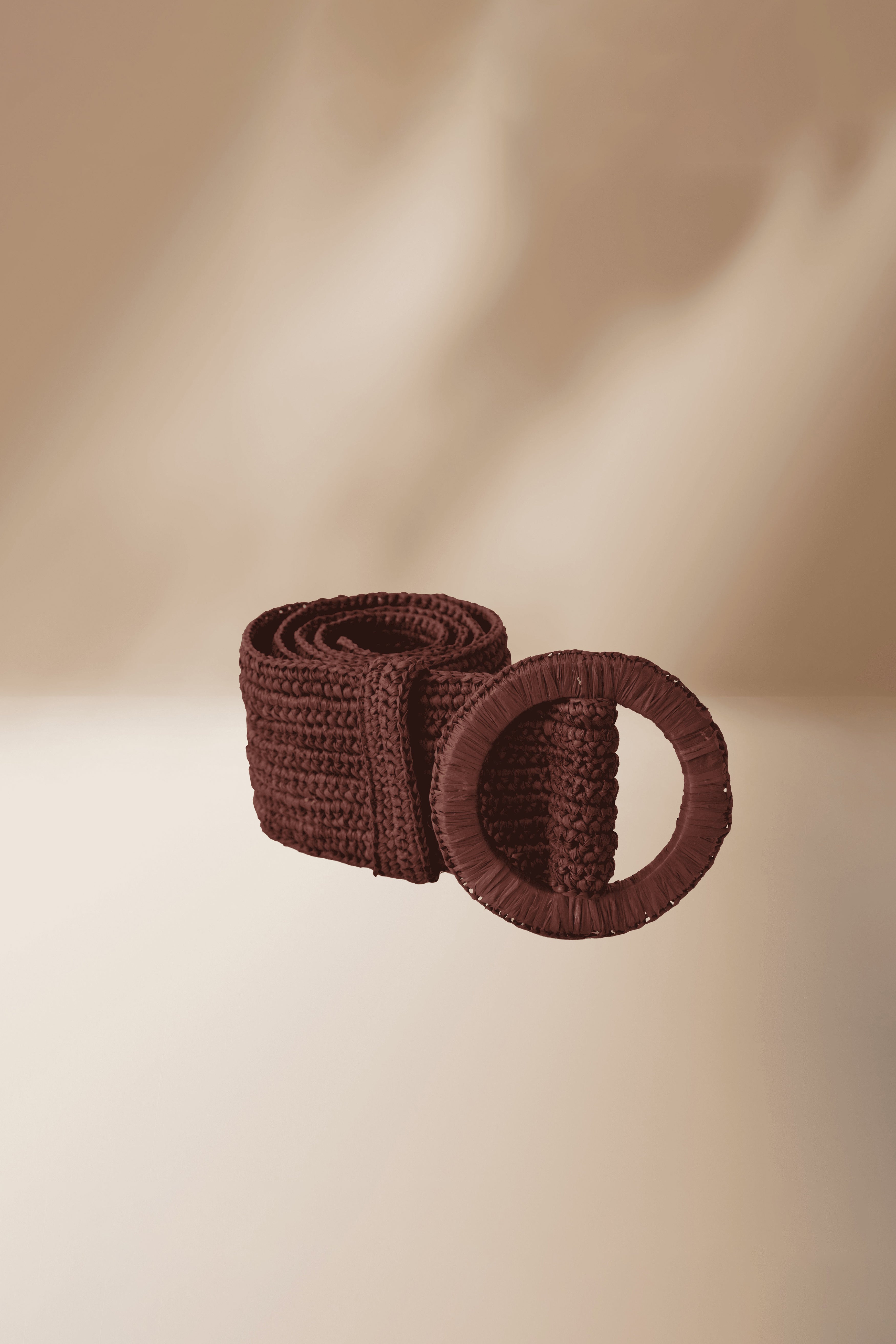 Nahia Raffia Belt - Mocha
