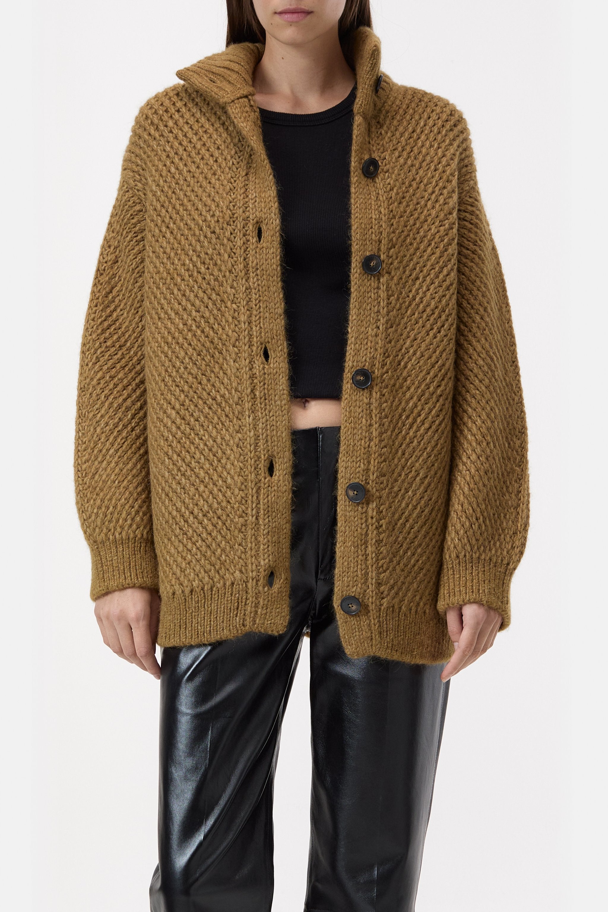 Closed Cardigan Long Sleeve - Tullamore Brown - RUM Amsterdam