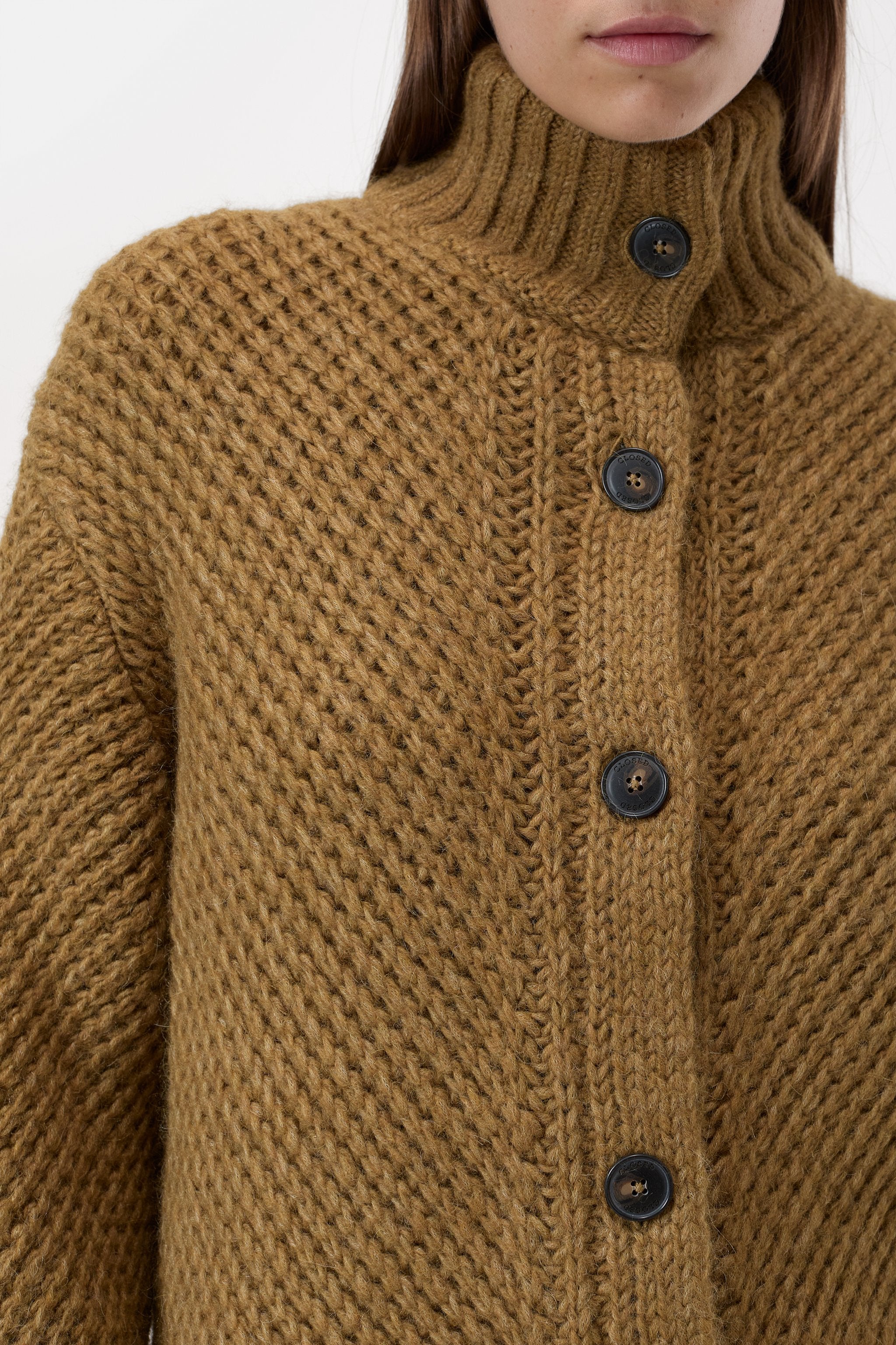 Closed Cardigan Long Sleeve - Tullamore Brown - RUM Amsterdam