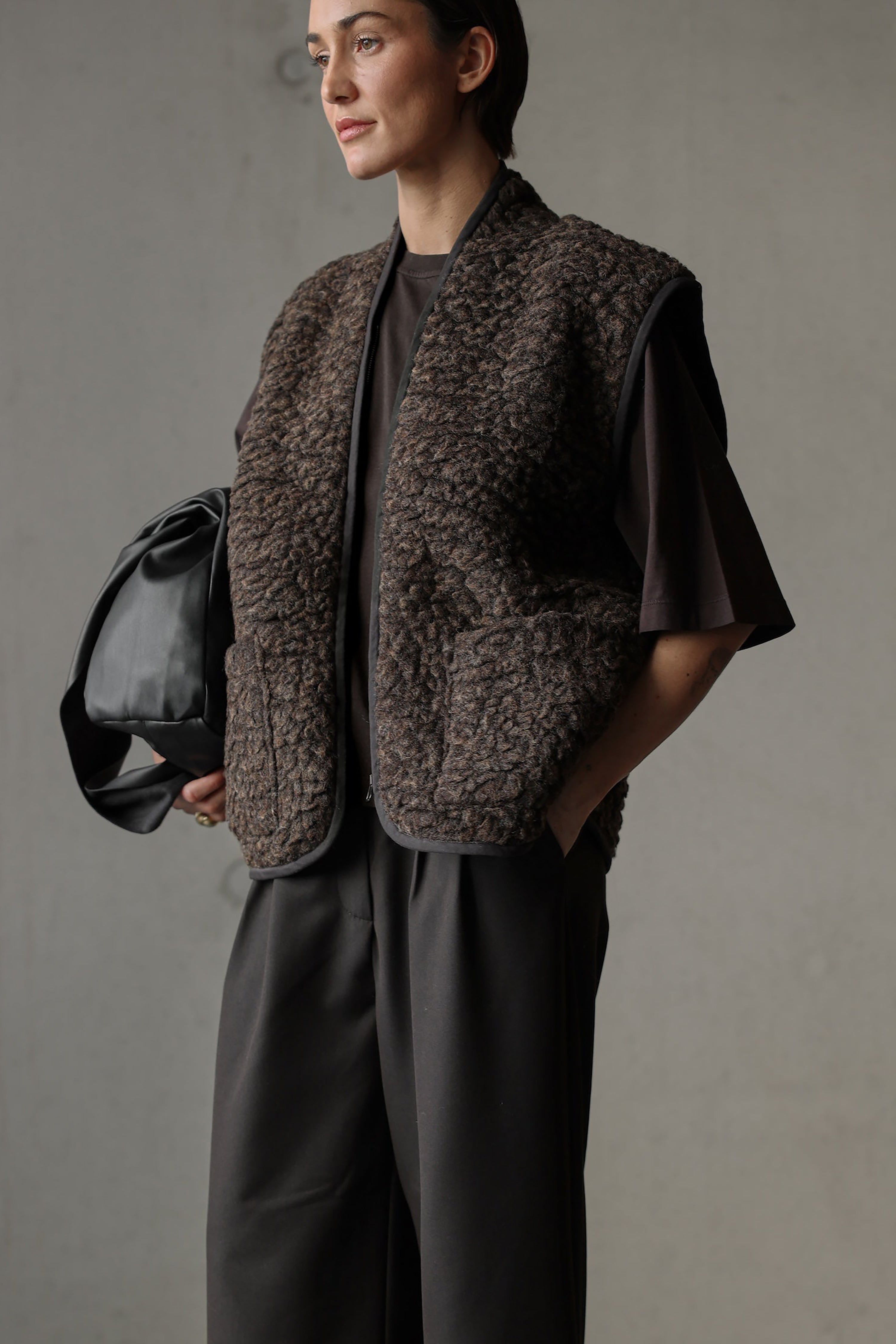 Abigail Teddy Gilet - Fudge