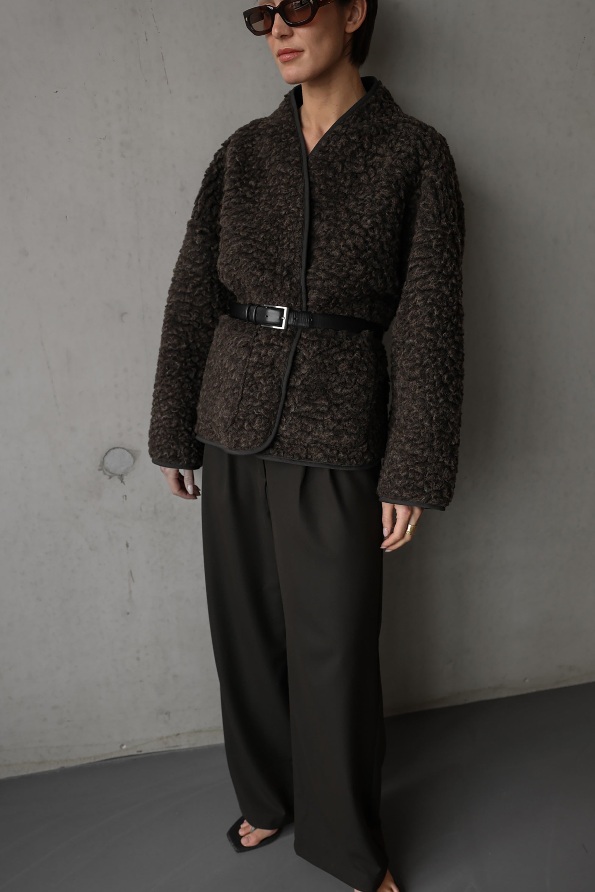 Athena Teddy Jacket - Fudge