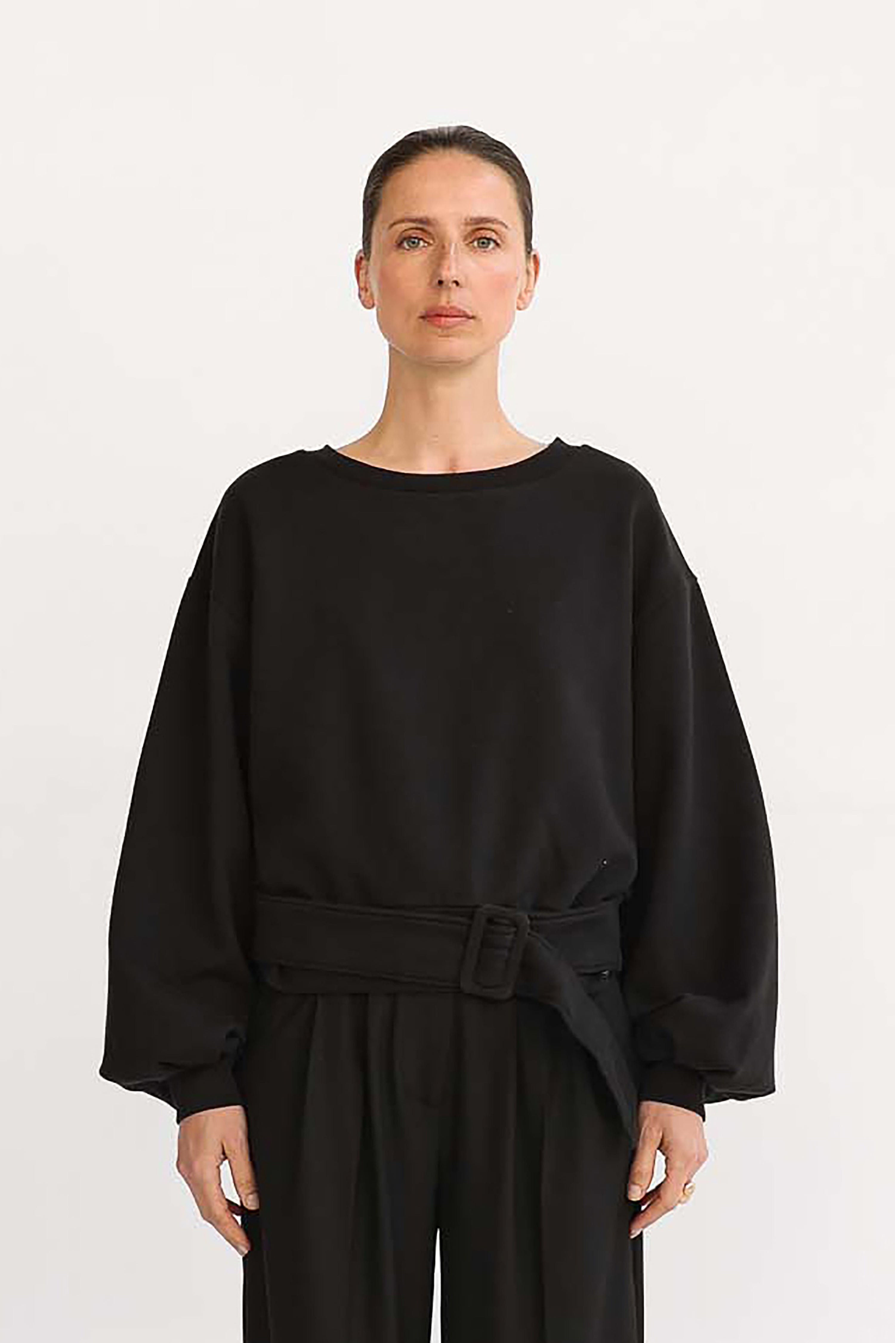 Celis Belt Sweatshirt - Black