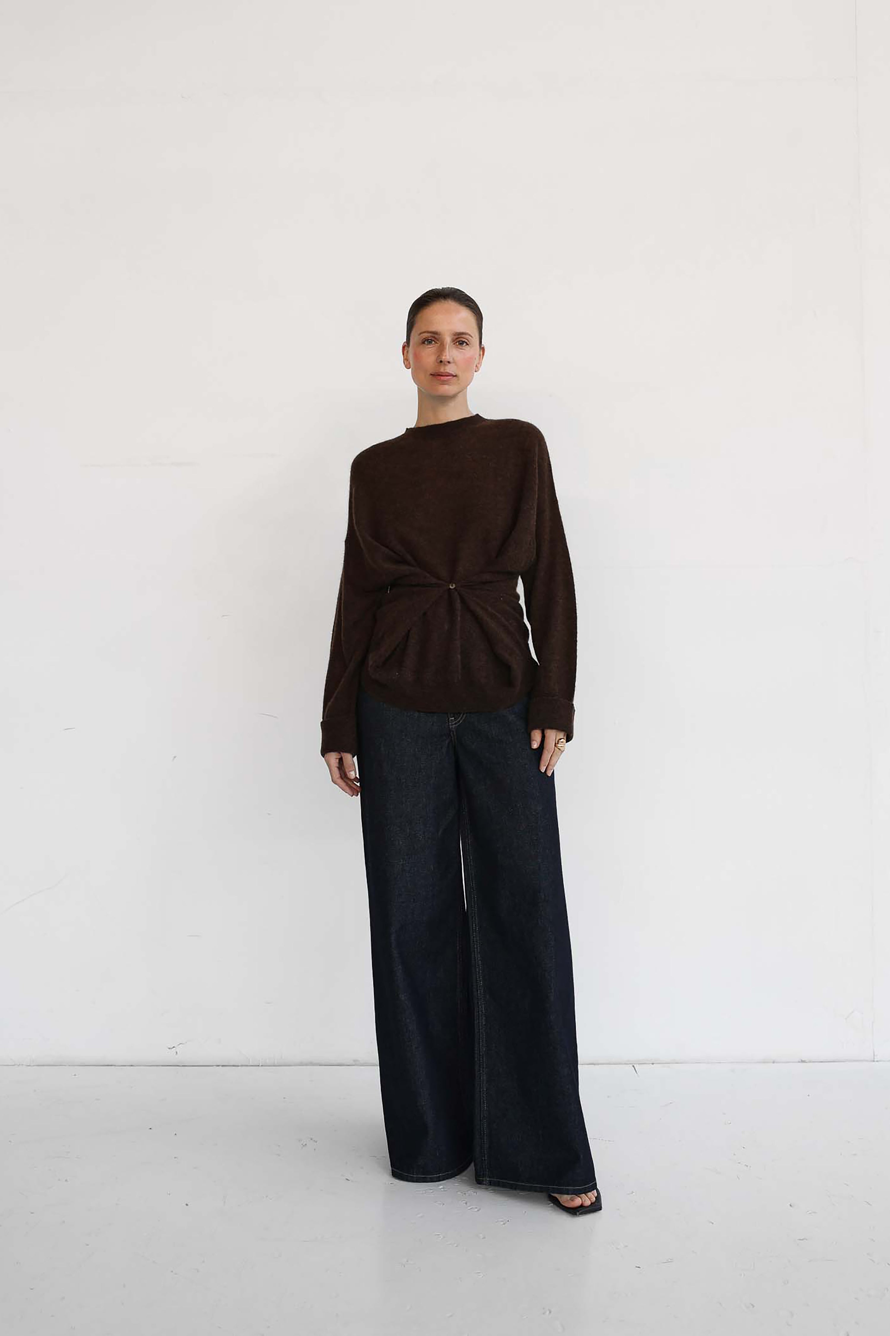 Helene Button Knit Top - Fudge