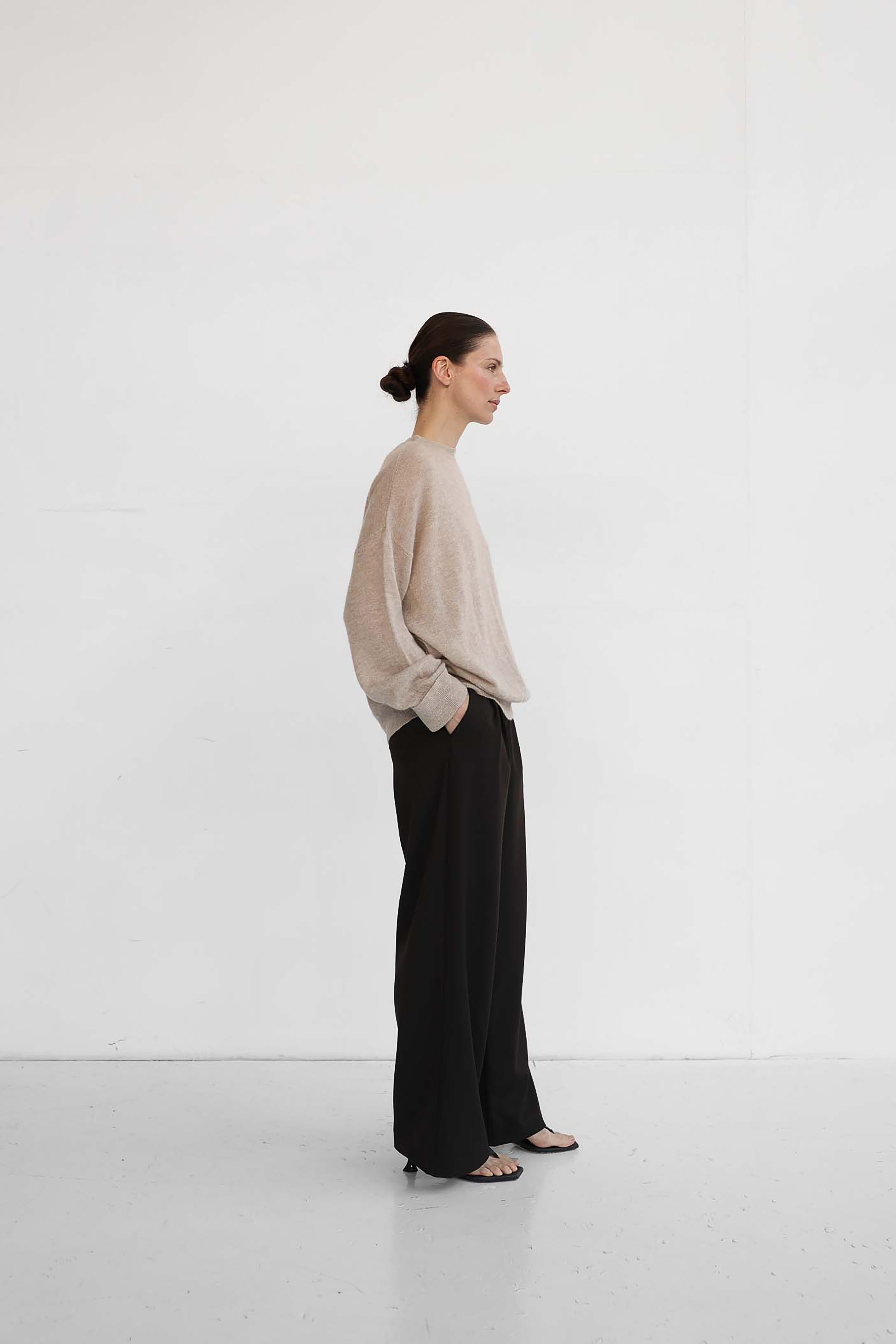 Helene Button Knit Top - Sand