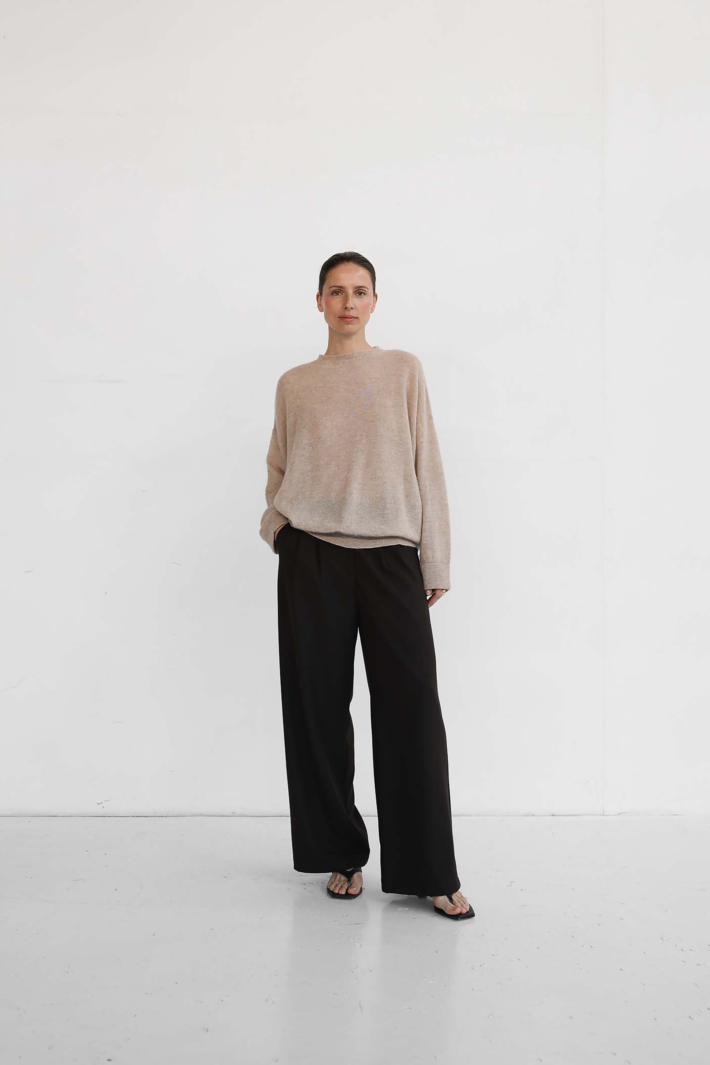 Helene Button Knit Top - Sand