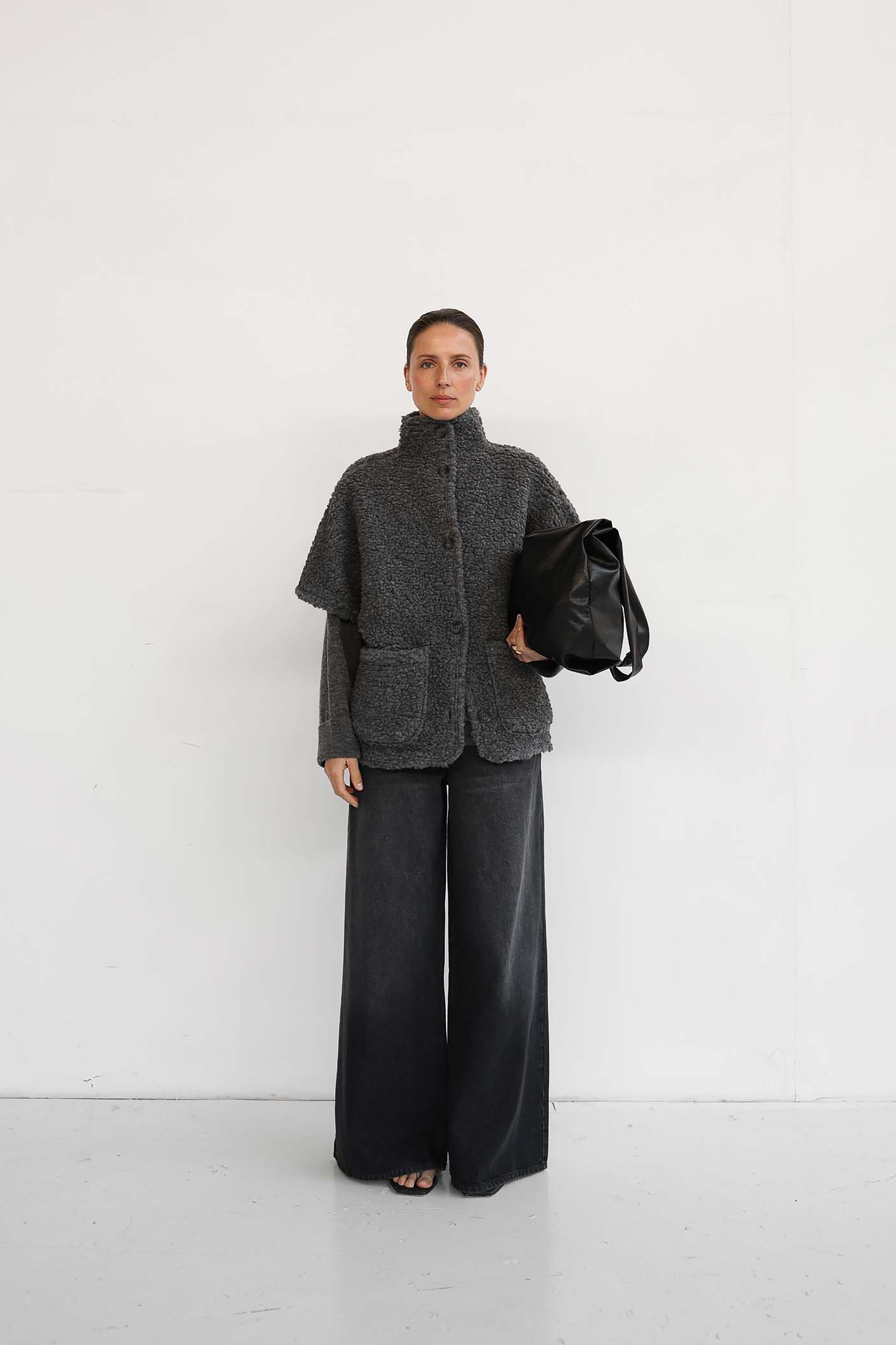 Lana Teddy Jacket - Grey Melange