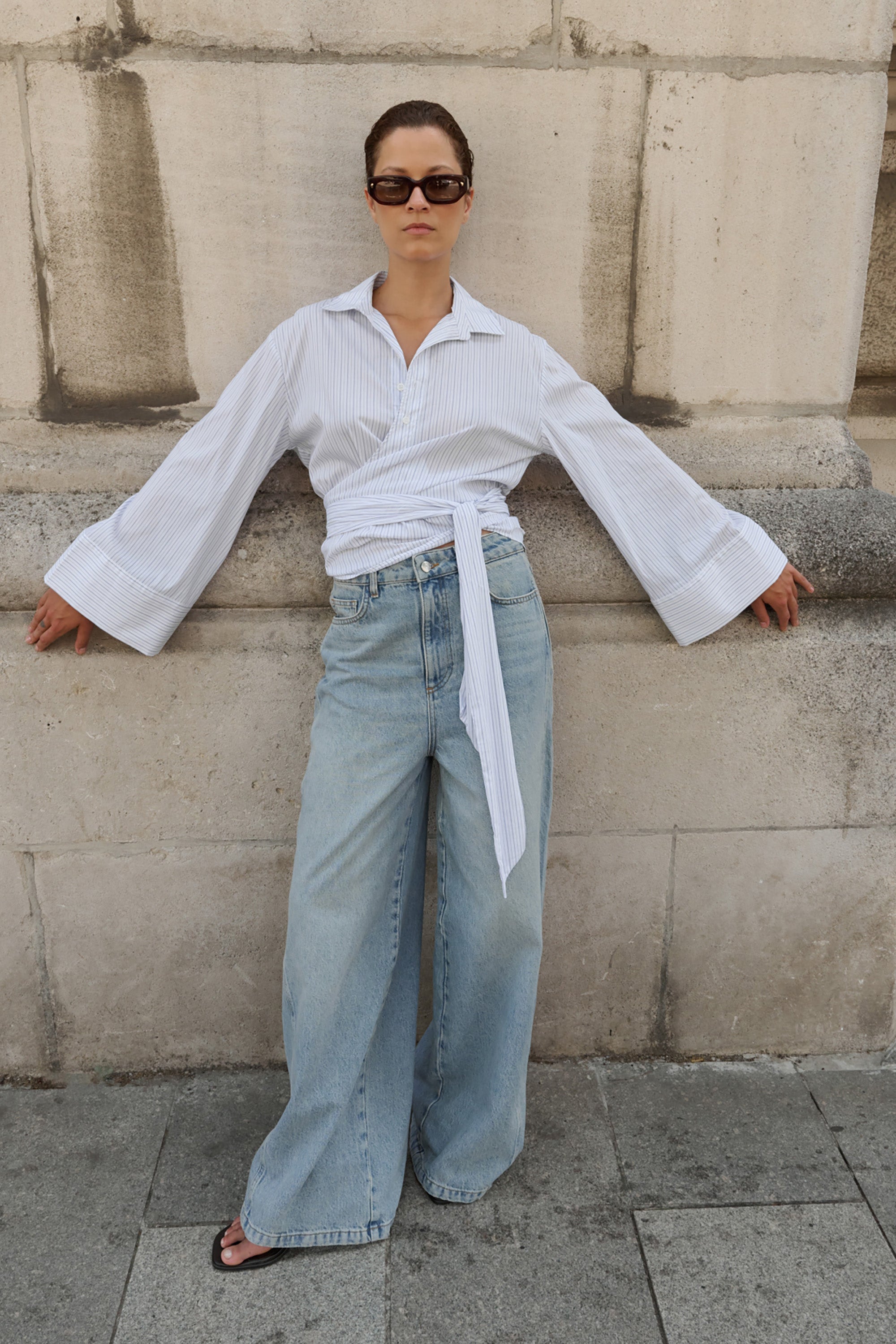 Macy Blouse - Blue Striped