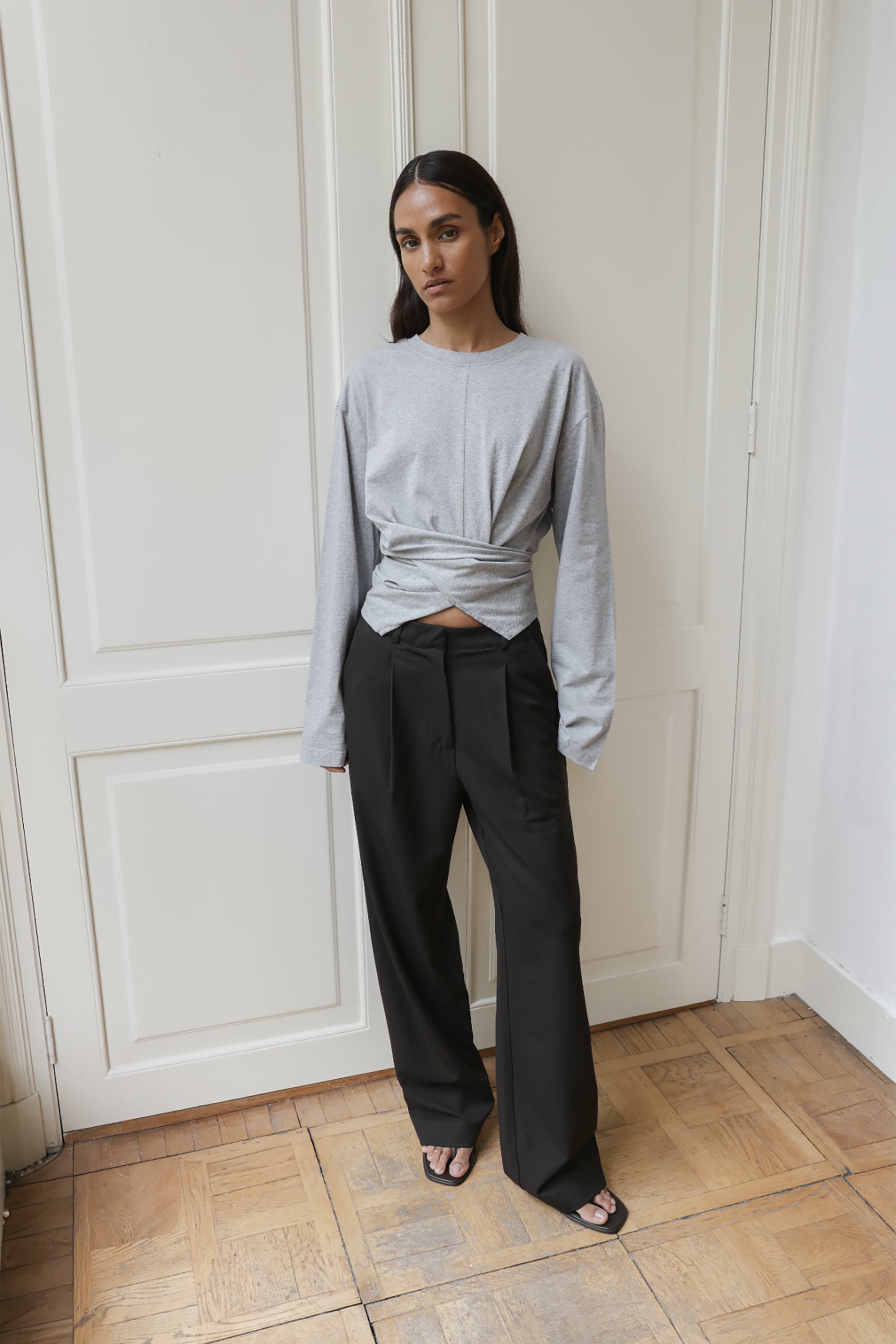Syf Wrap Top - Grey Melee