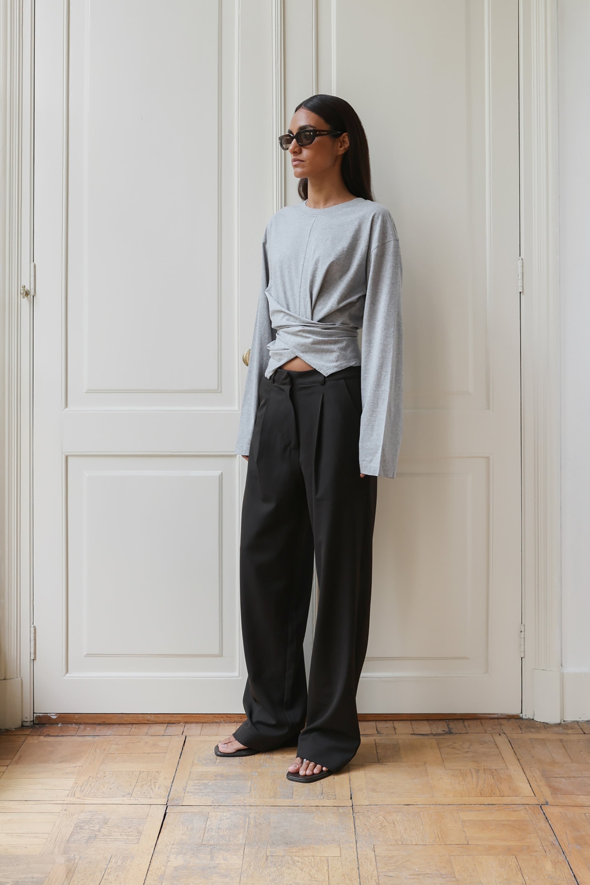 Syf Wrap Top - Grey Melee