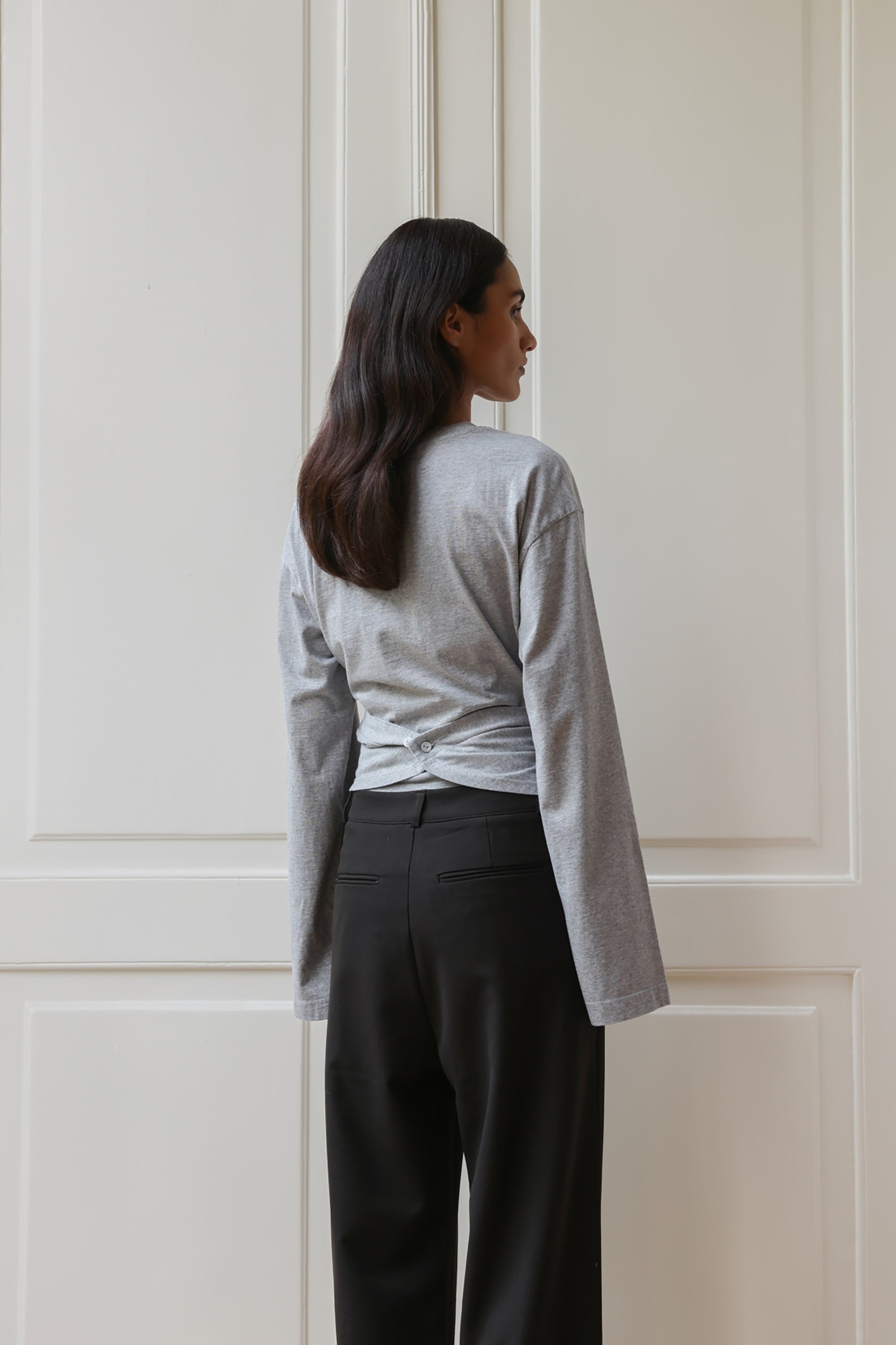 Syf Wrap Top - Grey Melee