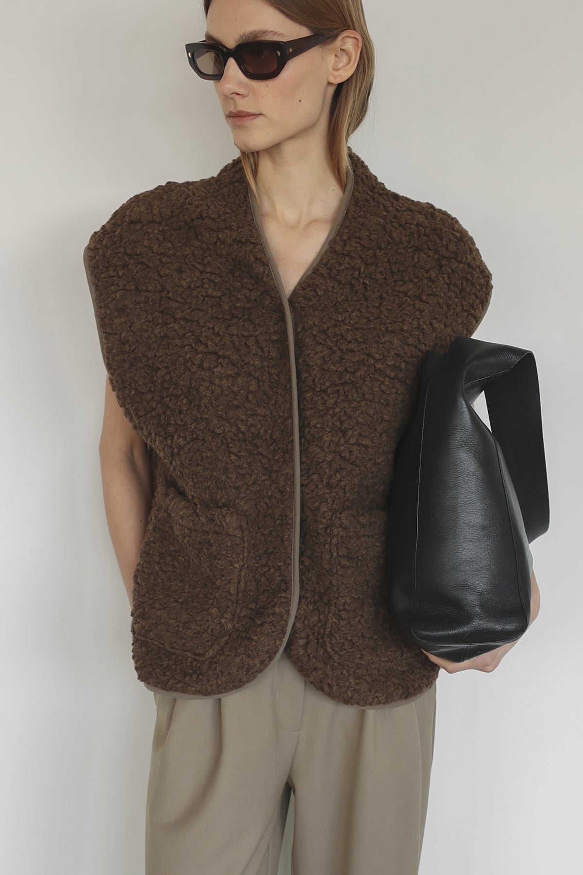 Valey Teddy Gilet - Walnut