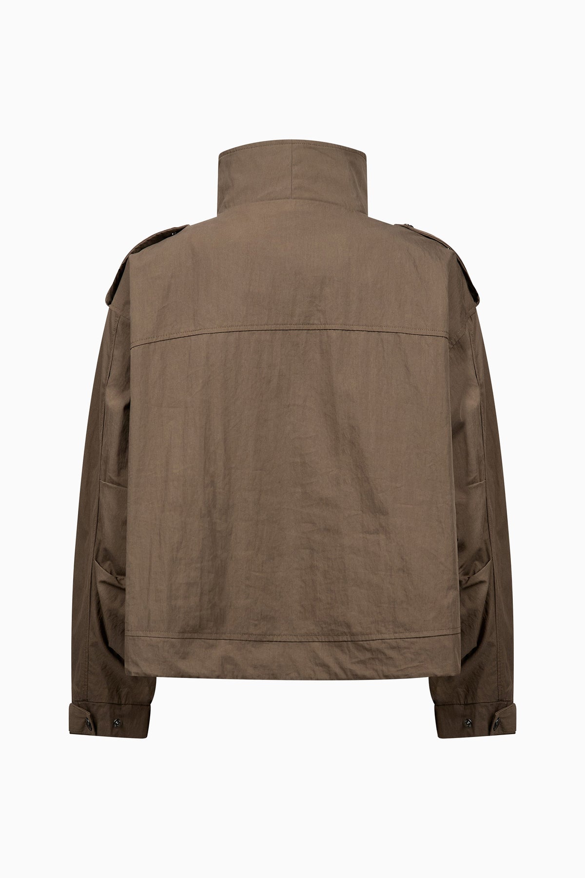 Alina Double Funnel Neck Jacket - Brown