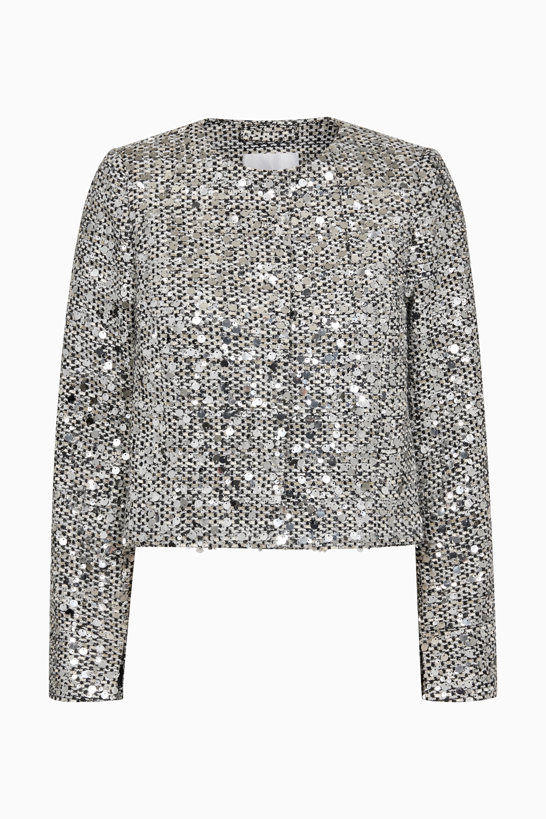 Boucle Sequin Cocktail Jacket - White/Black