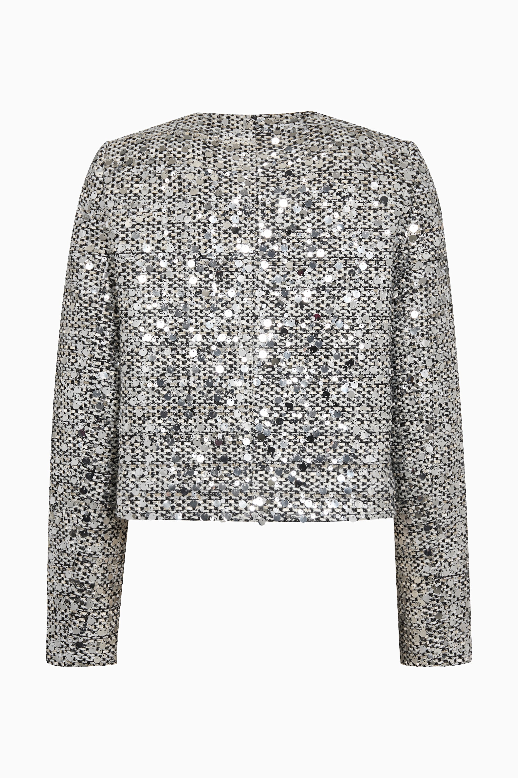 Boucle Sequin Cocktail Jacket - White/Black