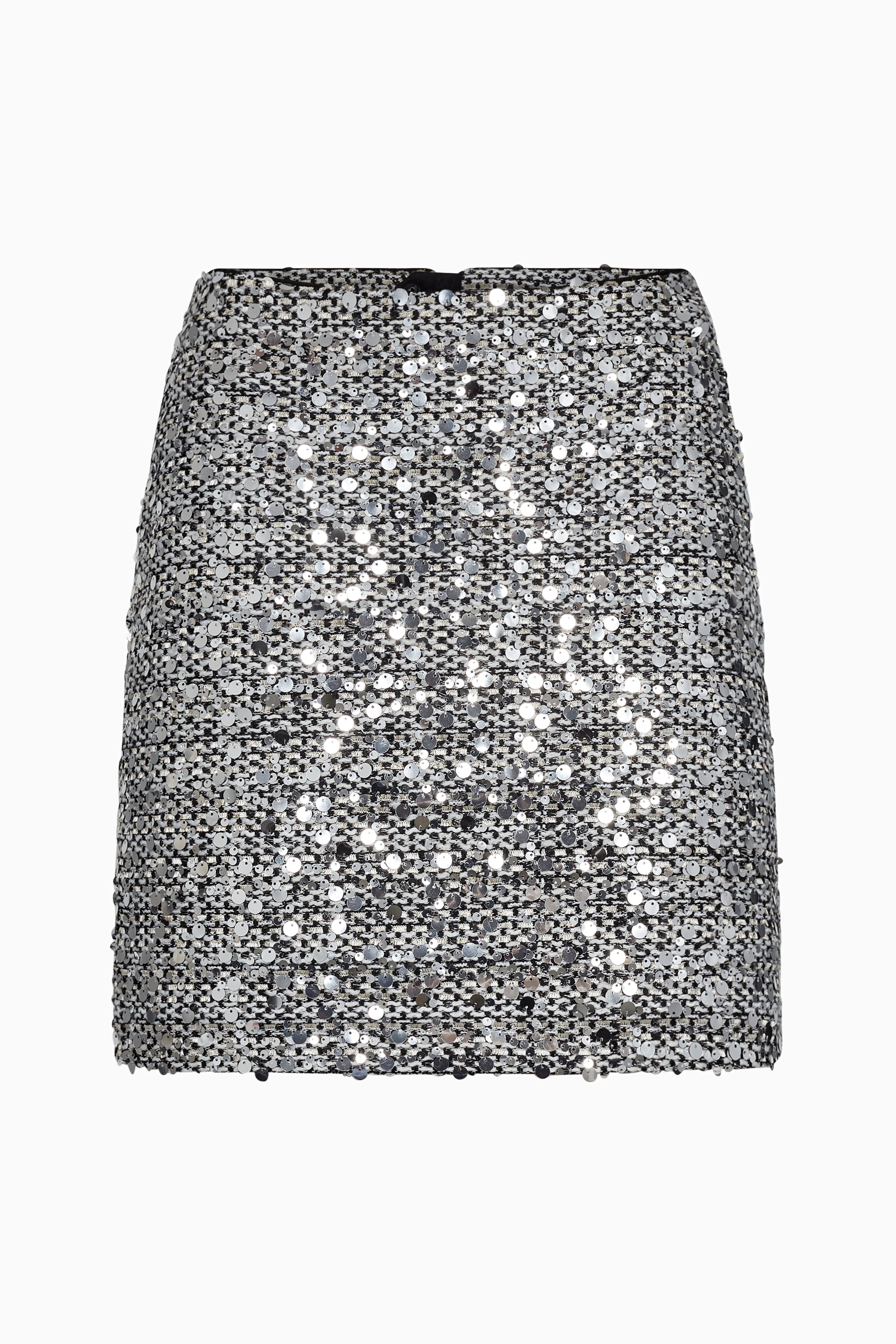 Boucle Sequin Mini Skirt - White/Black