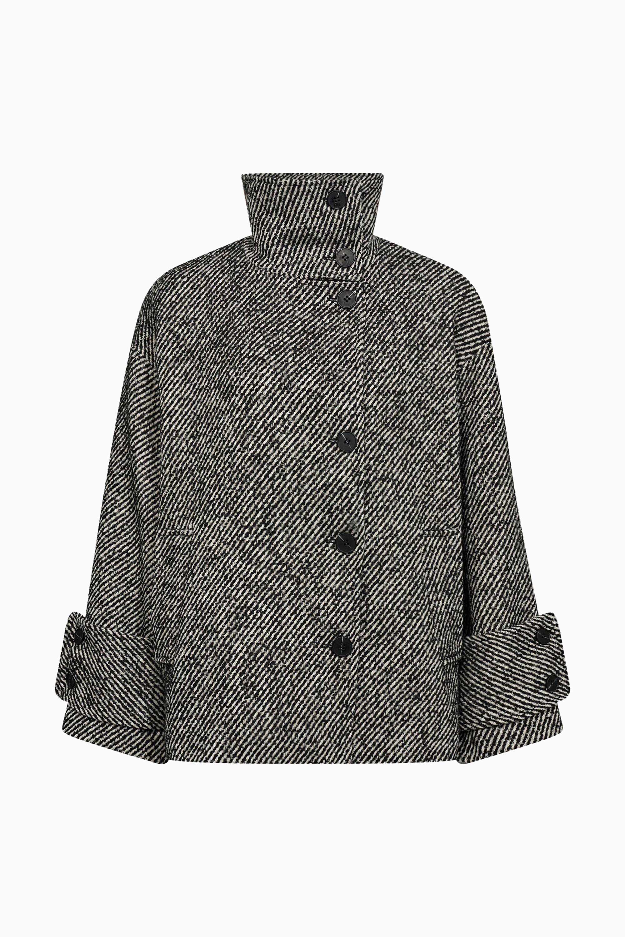 Clara Crop Jacket - Off White / Black
