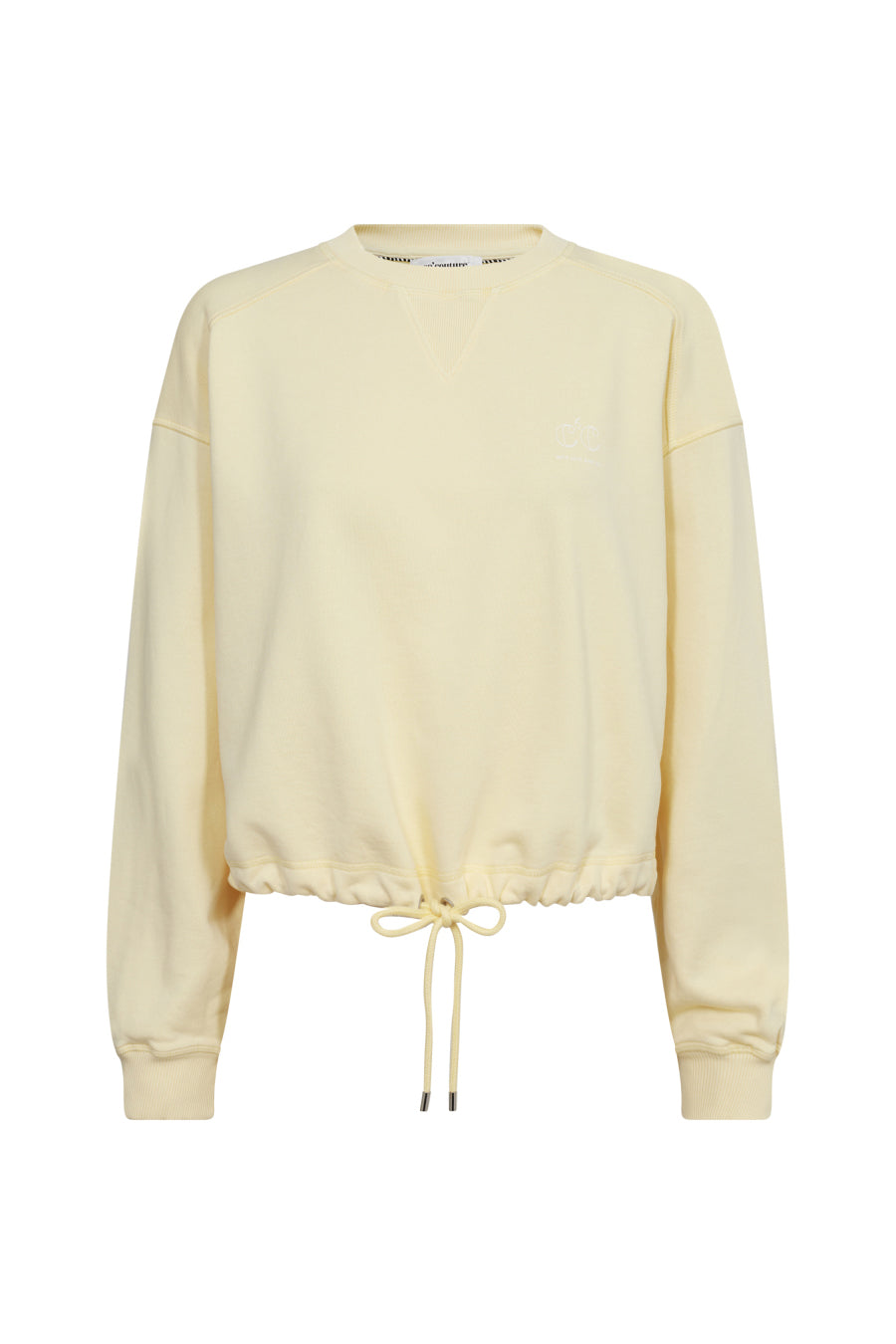 Co'Couture Clean Crop Tie Sweatshirt - Pale Yellow - RUM Amsterdam