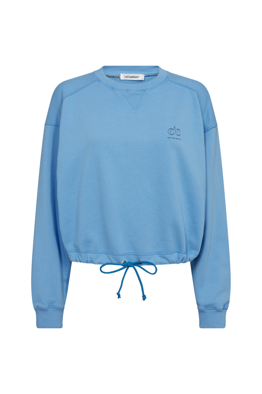 Co'Couture Clean Crop Tie Sweatshirt - Sky Blue - RUM Amsterdam