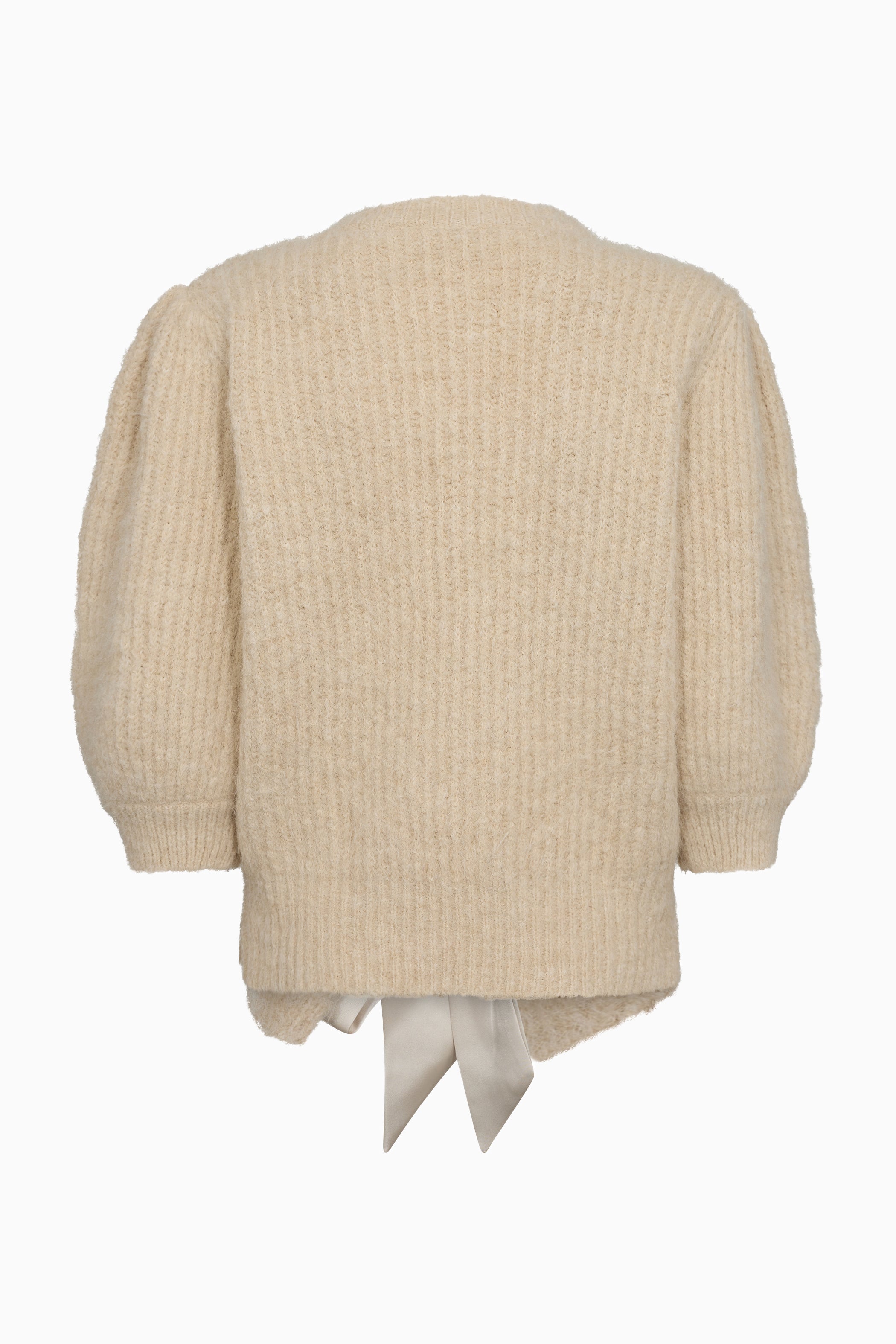  Coralie Bow Rib Cardigan - Bone - RUM Amsterdam