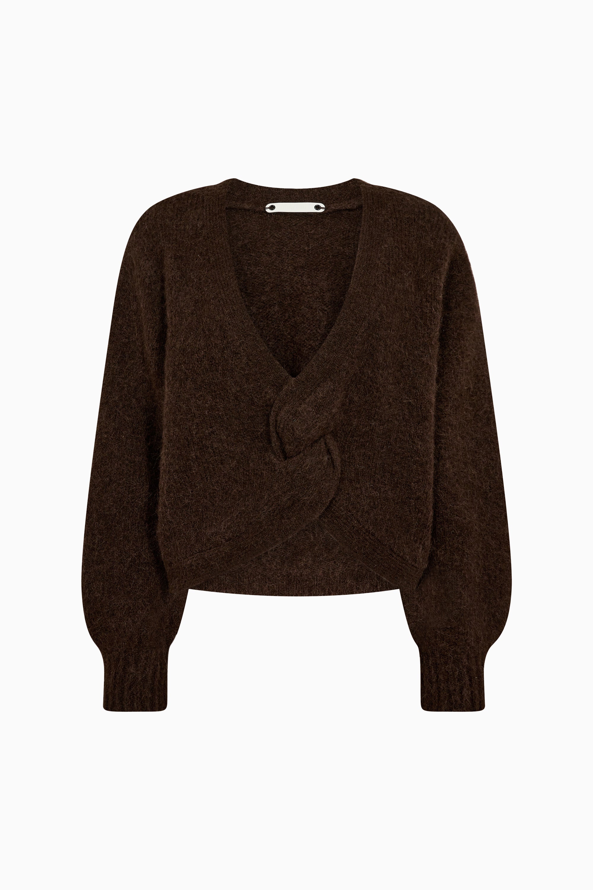 Cozy Twist Back Knit Jumper - Mocca