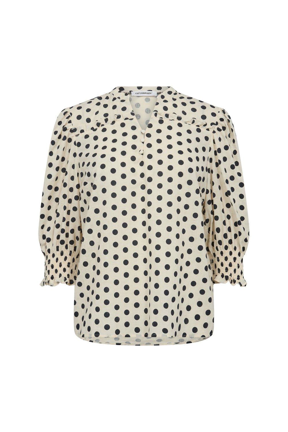 Co'Couture Davi Dot SS Blouse - Off White / Navy - RUM Amsterdam