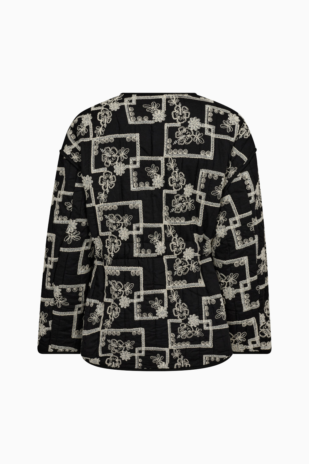 Embroidery Quilt Jacket - Black