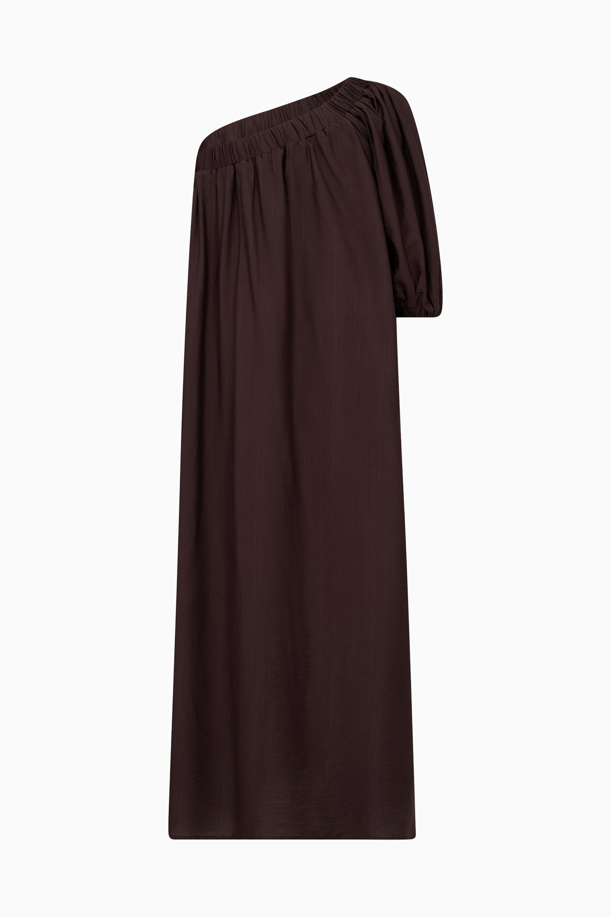 Hera Asym Puff Dress - Dark Brown