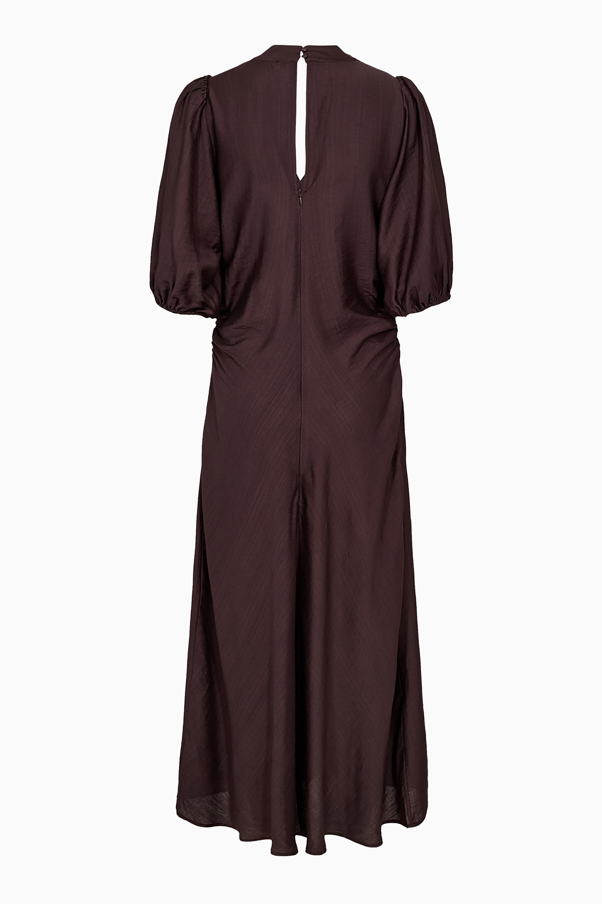 Hera SS Puff Dress - Dark Brown