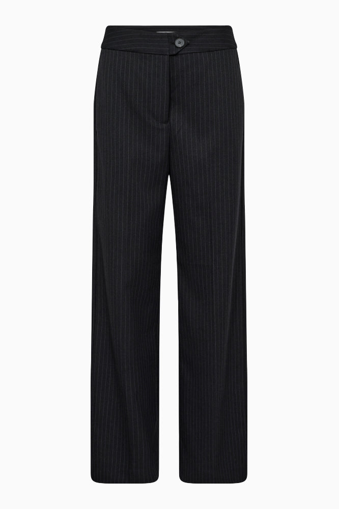 Co'Couture Ida Pin Wide Long Pant - Dark Grey - RUM Amsterdam