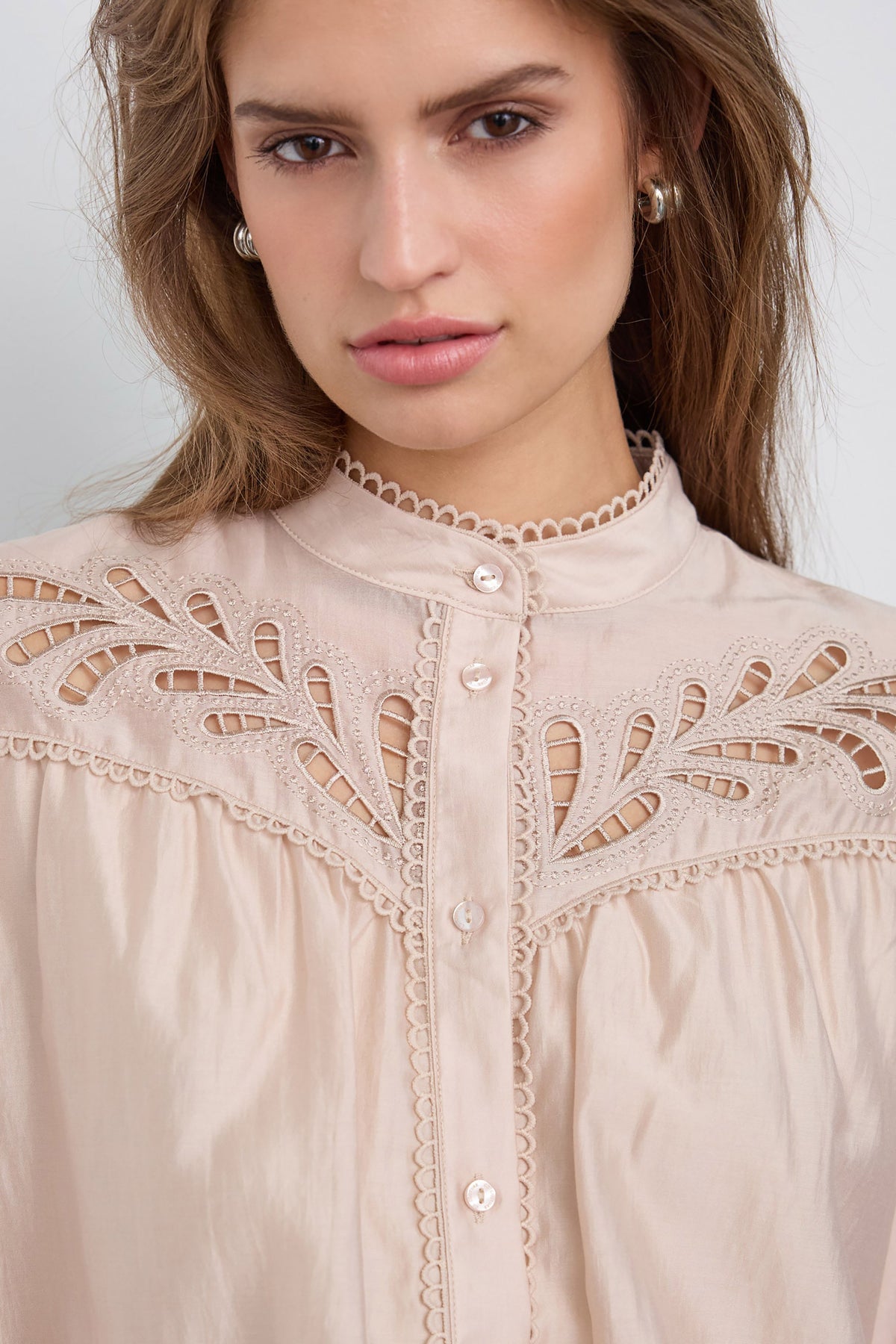 Melin Balloon Lace Shirt - Champagne