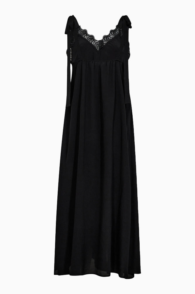 Perin Lace Strap Dress - Black