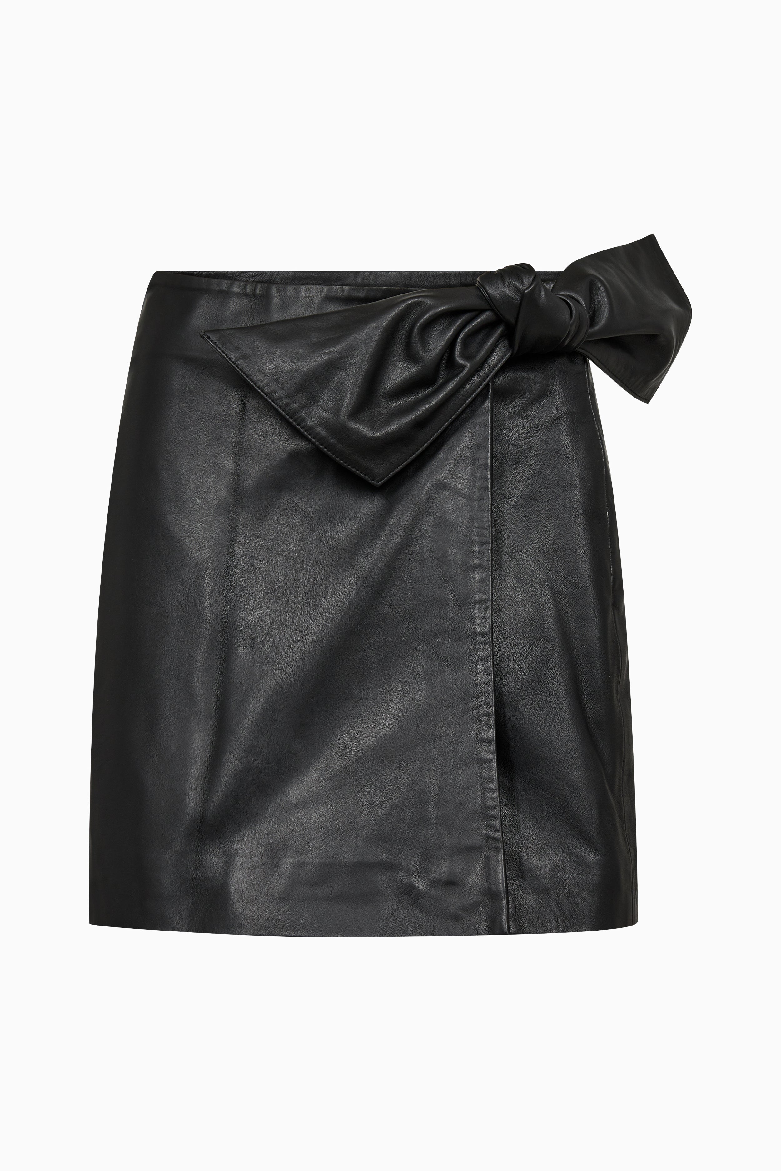  Phoebe Leather Bow Skirt - Black - RUM Amsterdam