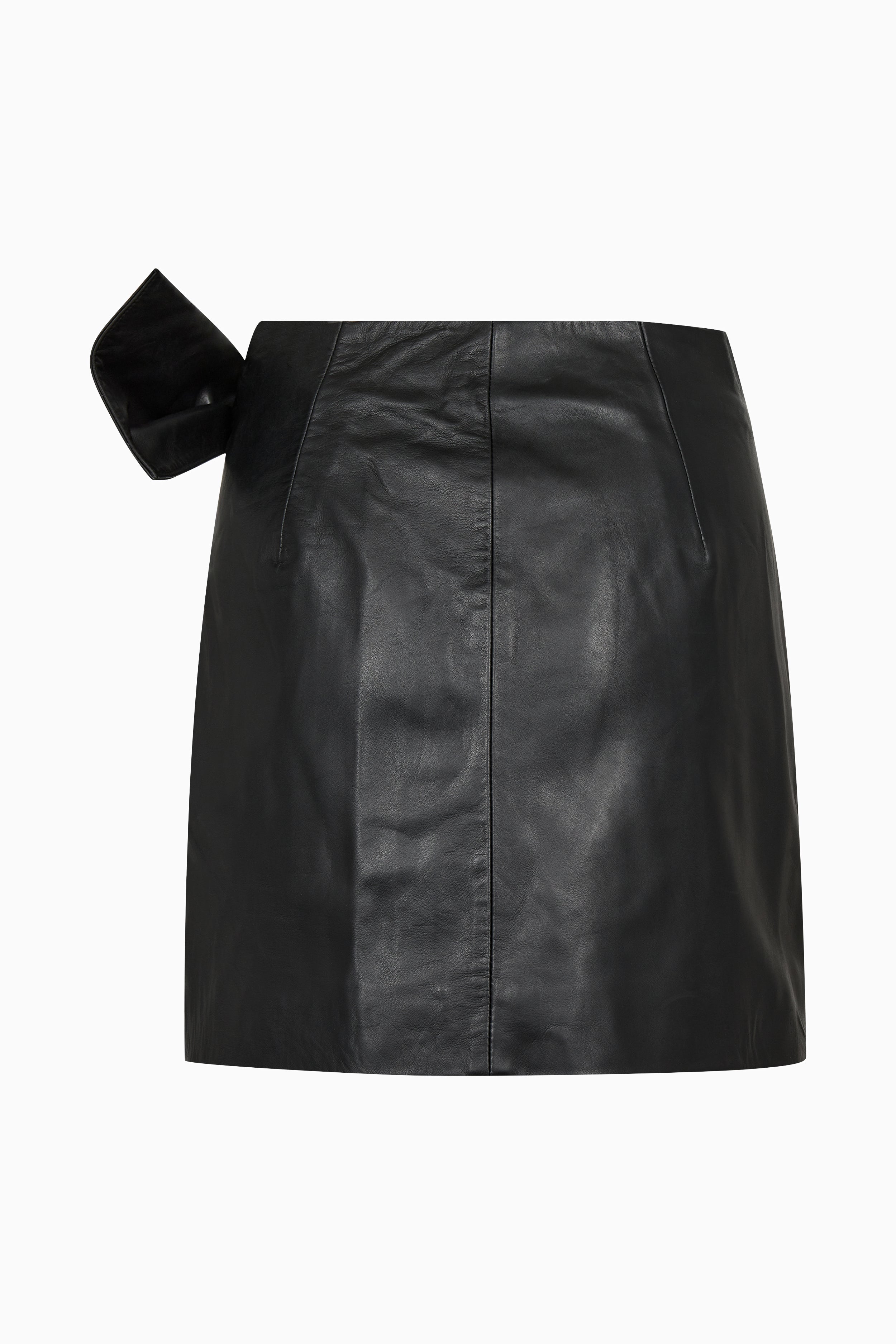  Phoebe Leather Bow Skirt - Black - RUM Amsterdam