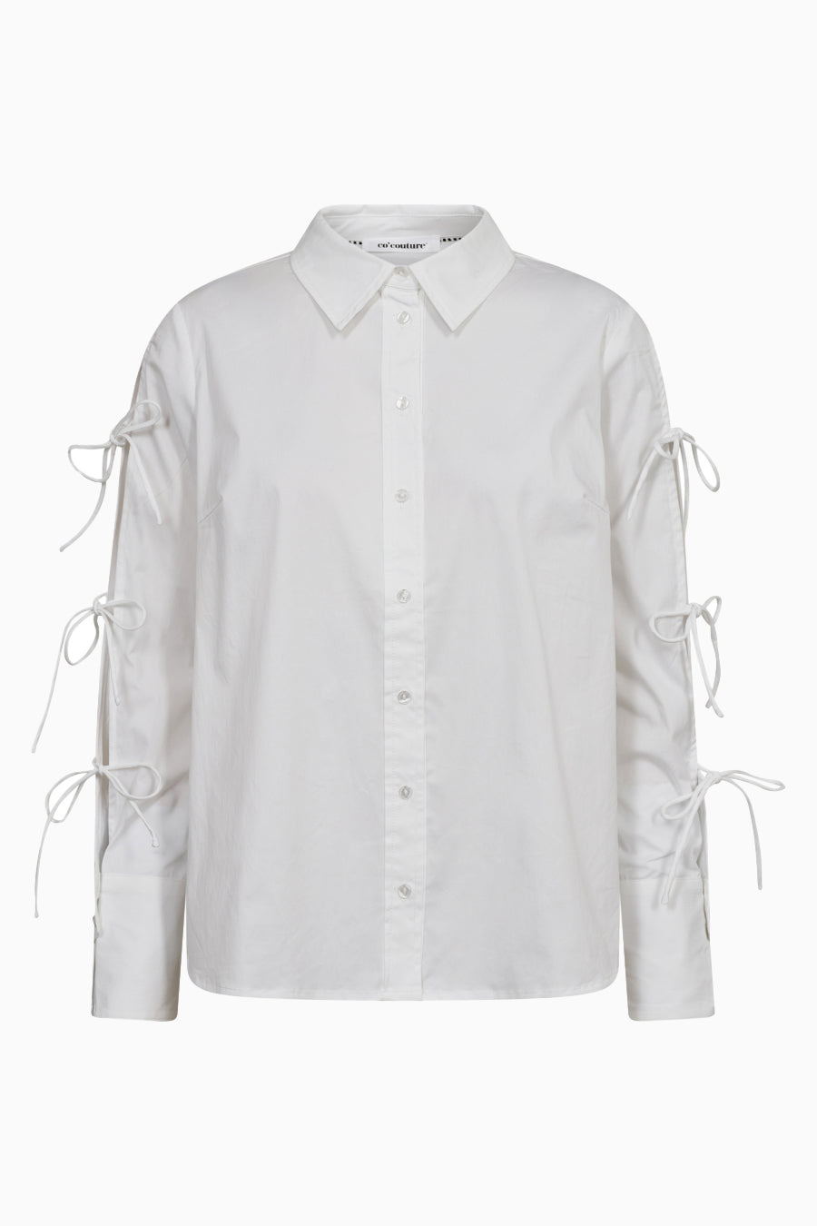 Poppy Tie Sleeve Shirt - White