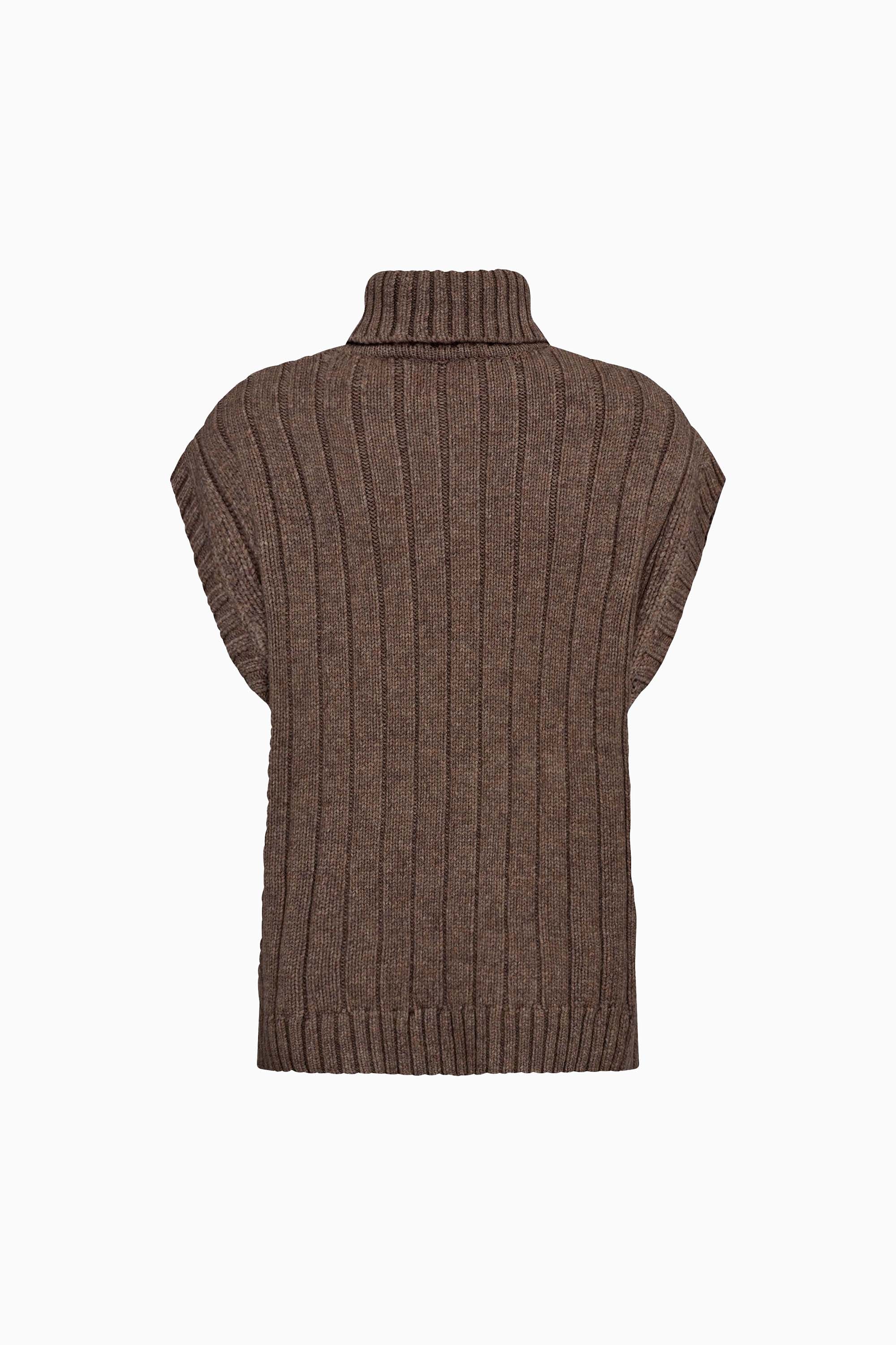 Row Oversize Cable Knit Vest - Walnut
