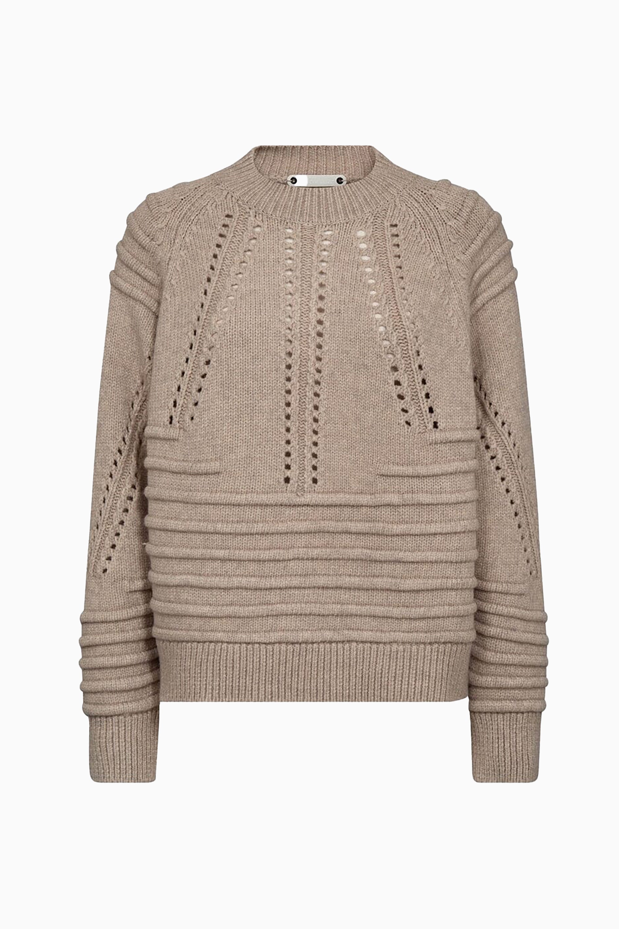 Rowan Hole Turtle Knit Jumper - Taupe