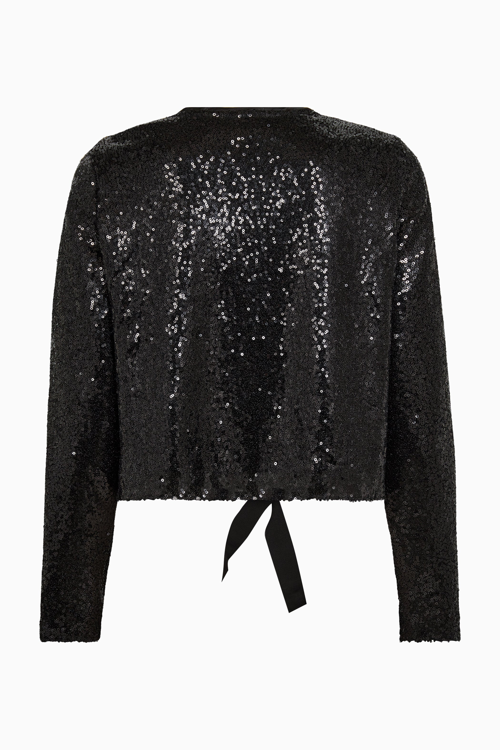  Stevie Sequin LS Bow Blouse - Black - RUM Amsterdam