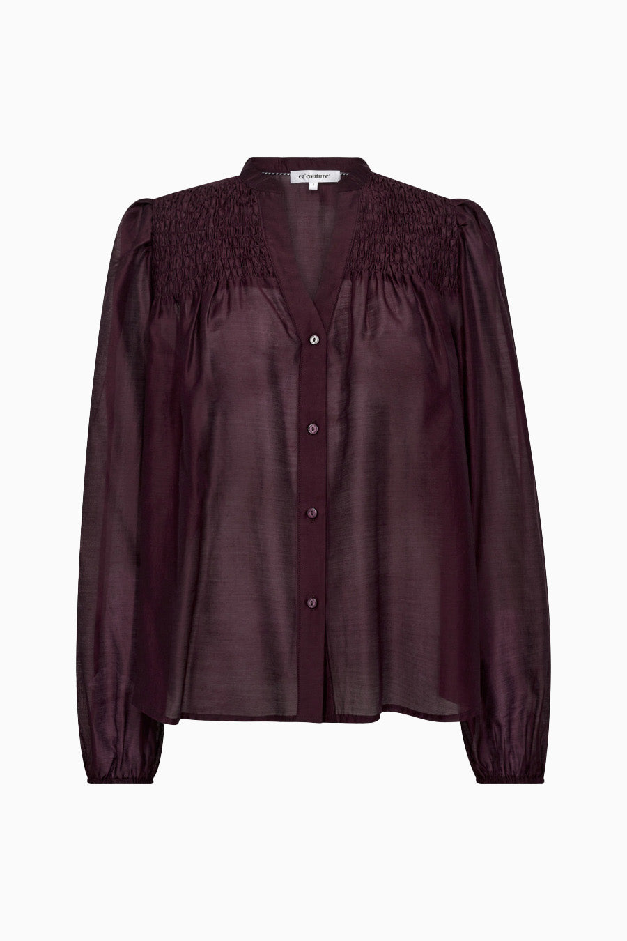 Taffy Smock V-Shirt - Wine Red