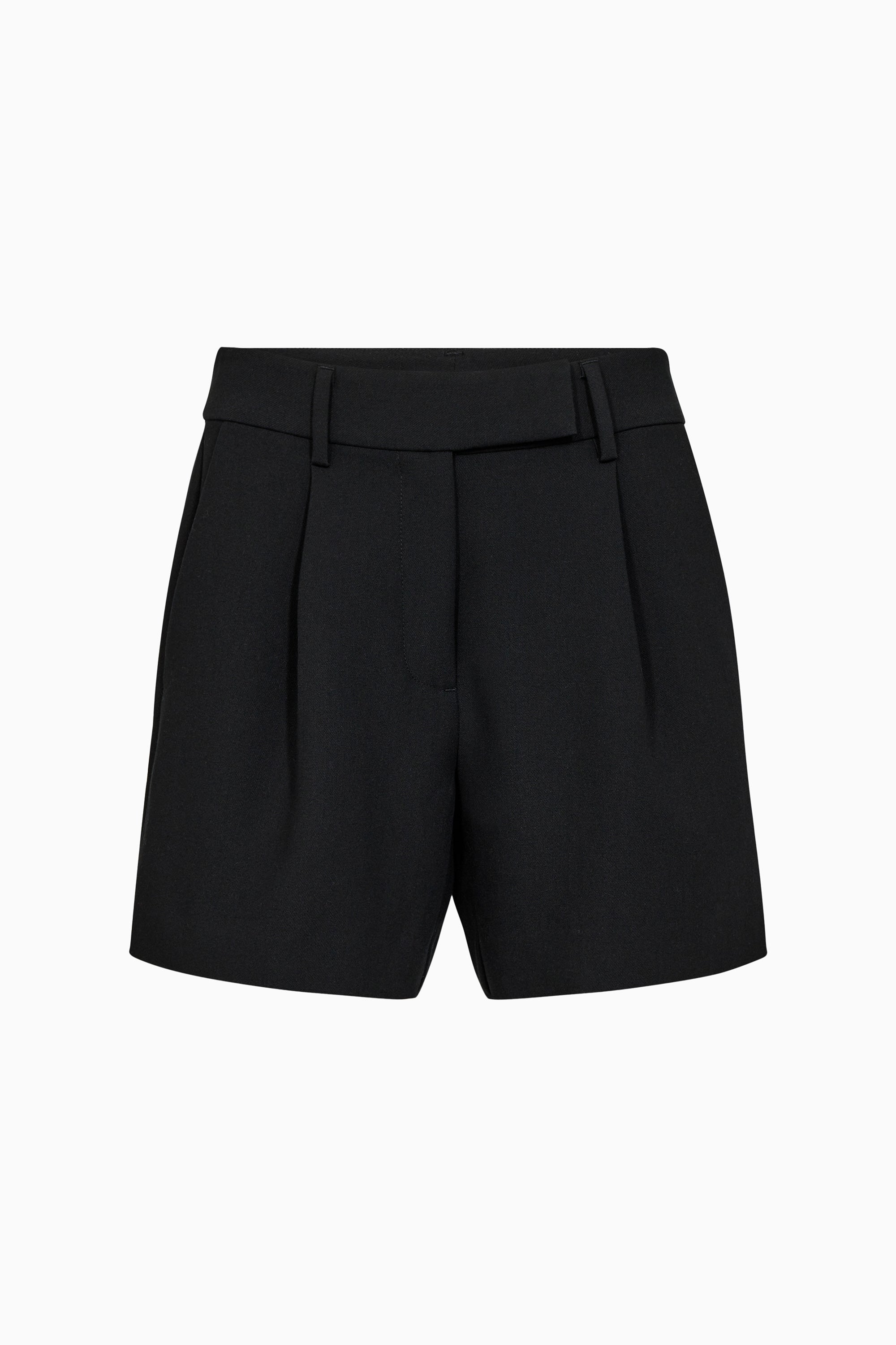 Vola Crop Pleat Shorts - Black