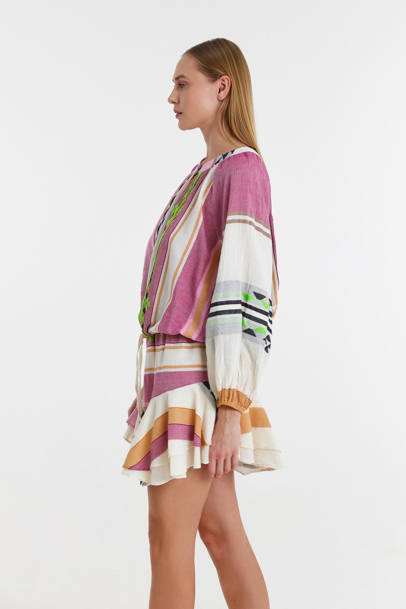 Devotion Kassiani  Blouse - M. Pink / Green - RUM Amsterdam