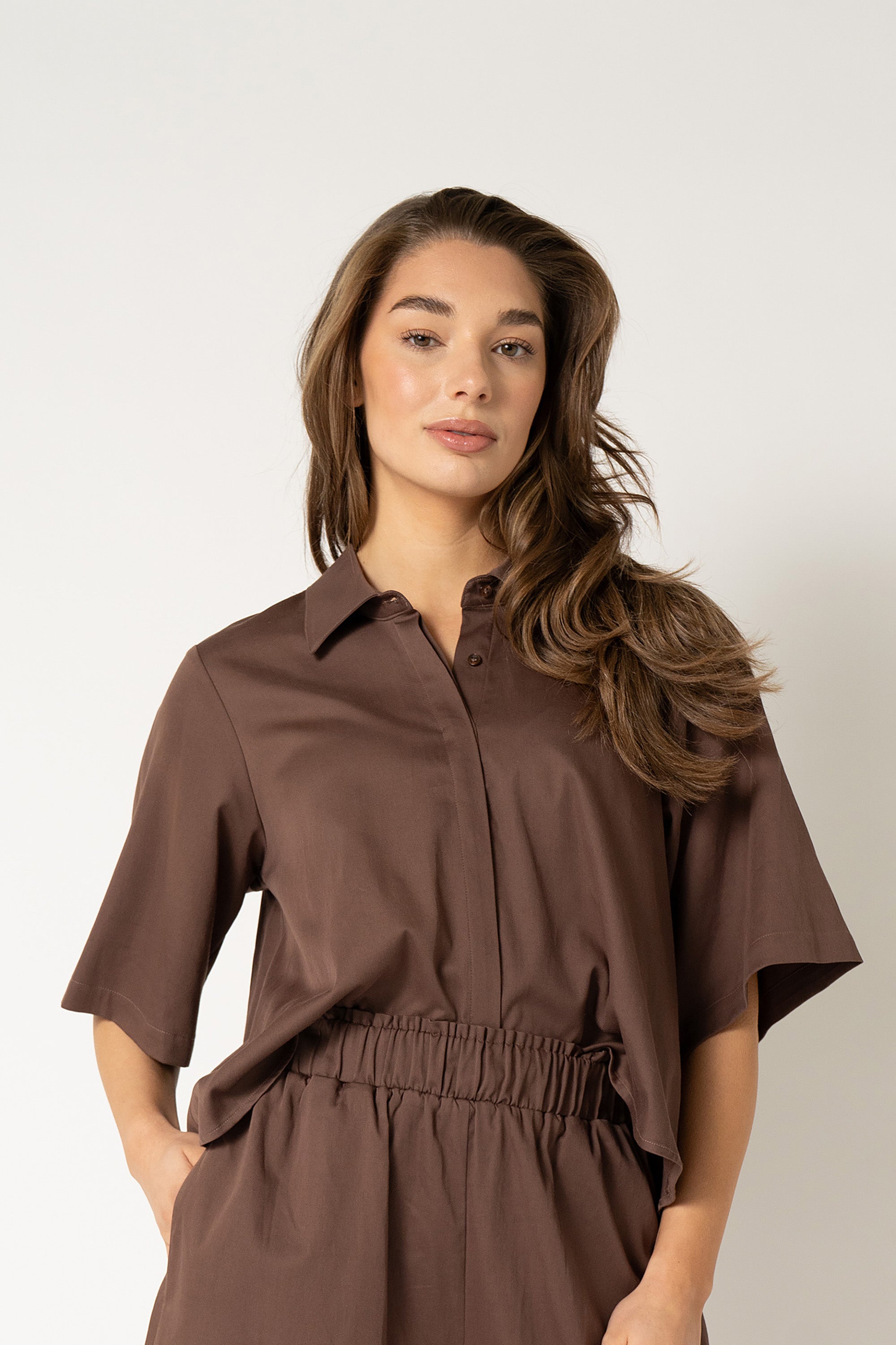 Alijah Blouse - Warm Brown