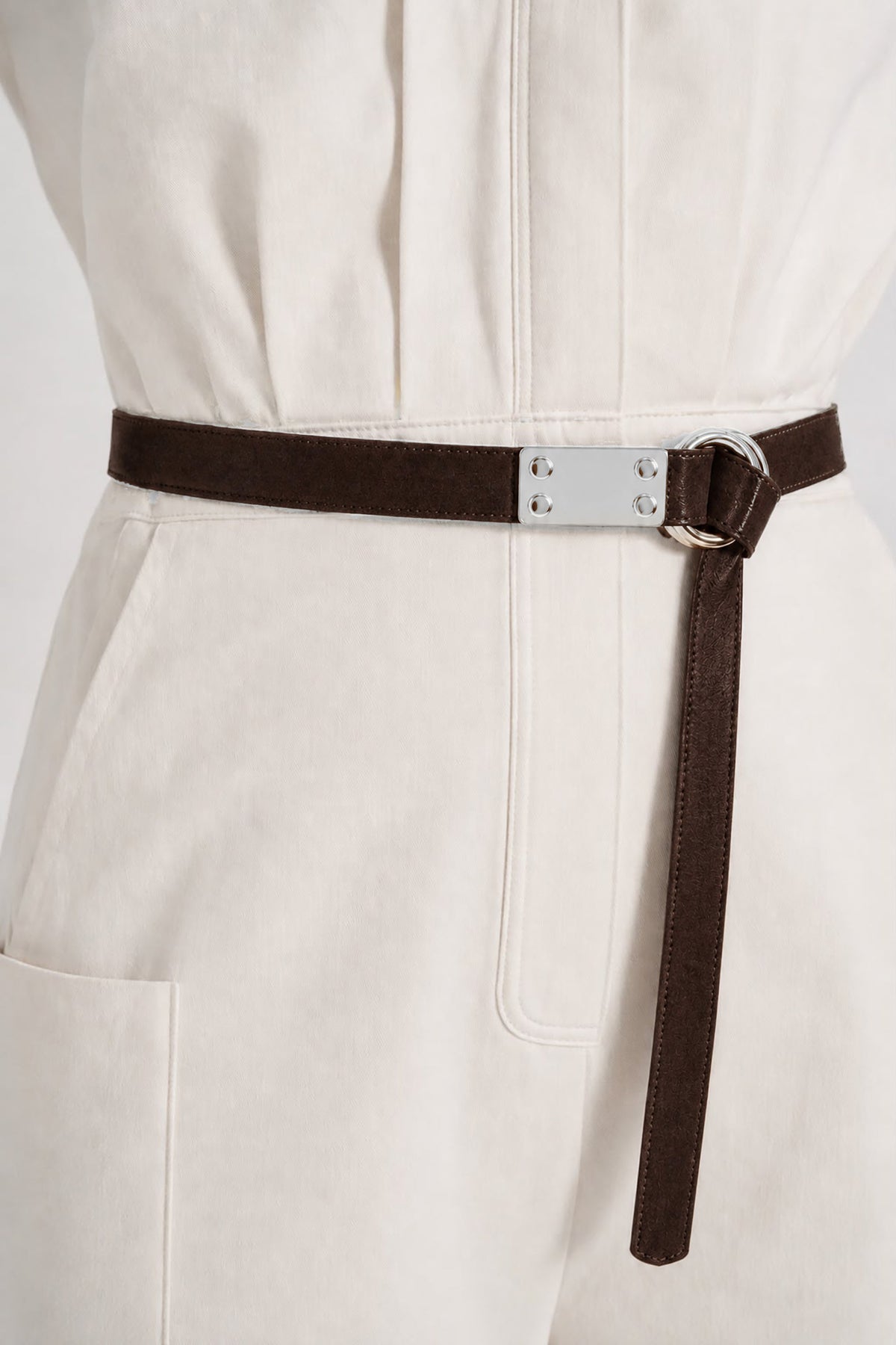Maike Belt - Dark Brown Suede Silver