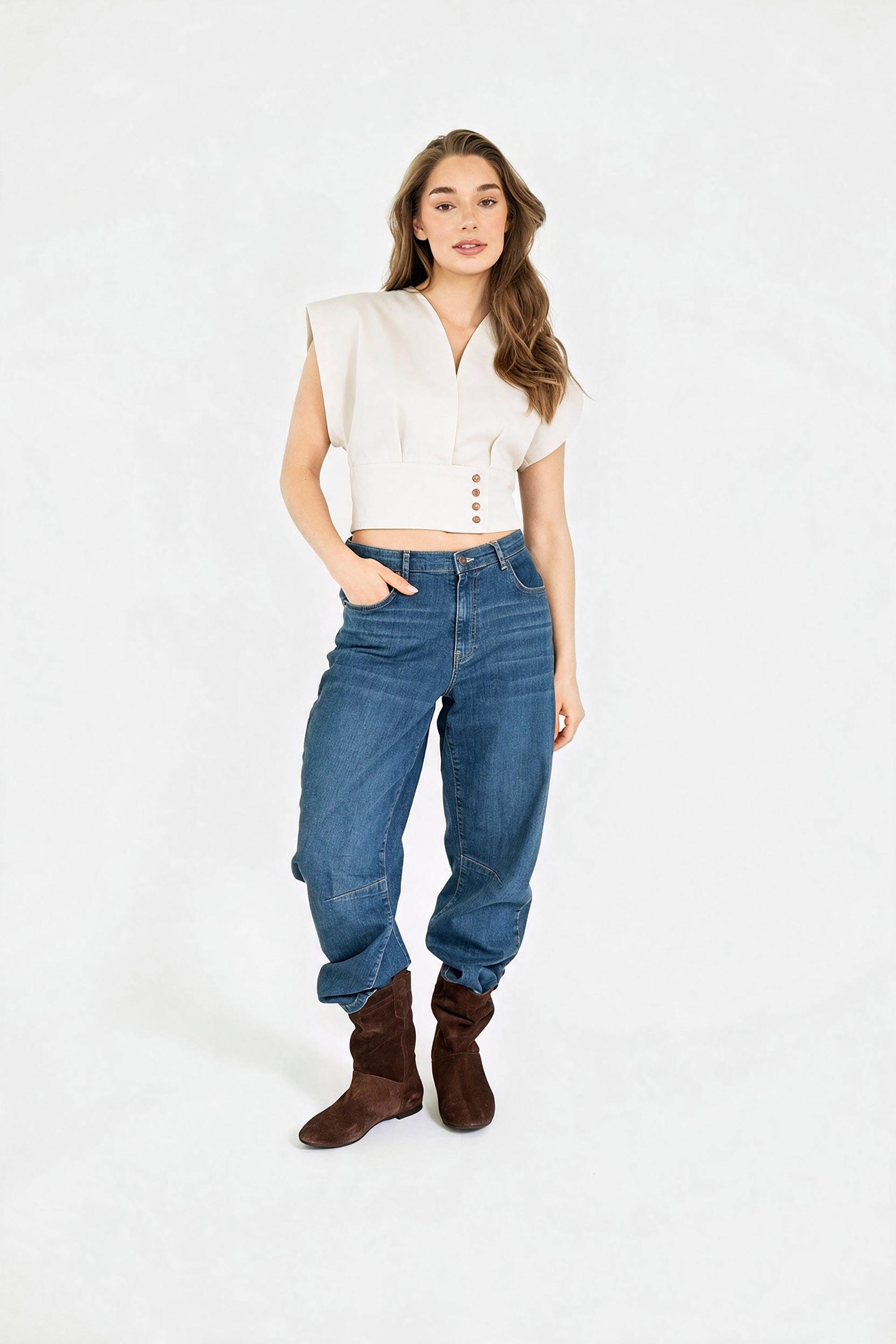 Pfeiffer Denim Top - Beige