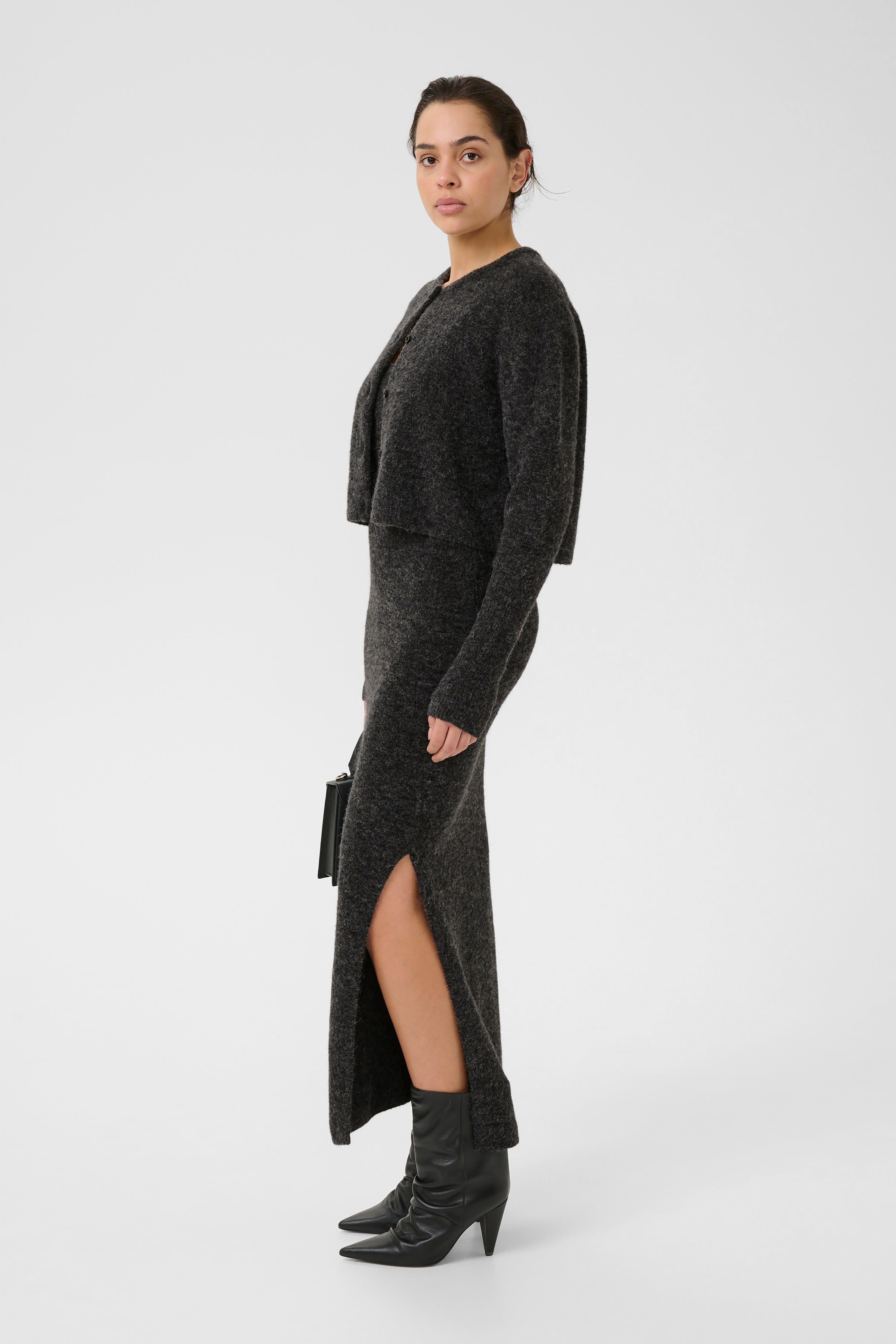 Alpha Twin Set Dress - Charcoal Melange