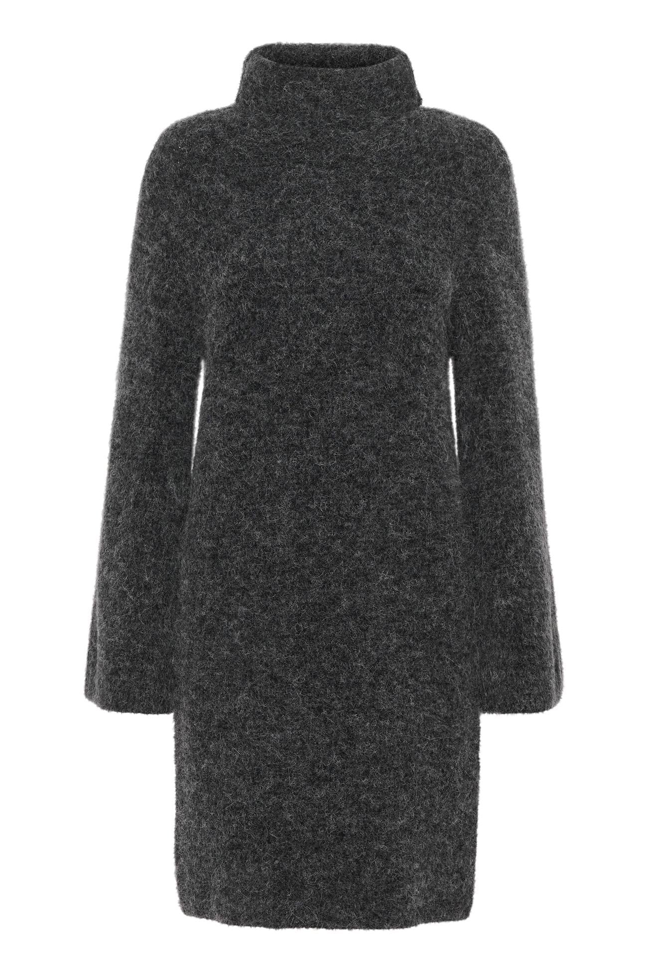 Gestuz Alpha Rollneck Dress - Charcoal Melange - RUM Amsterdam