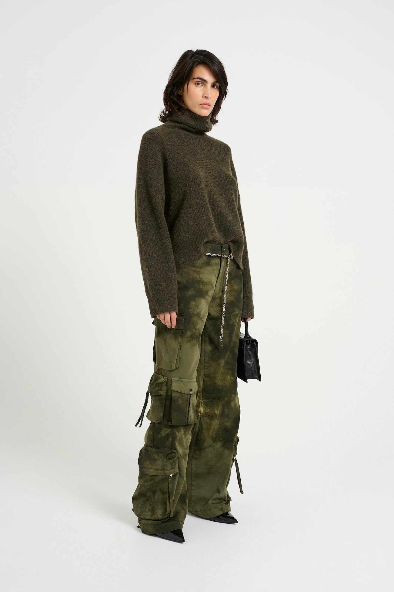 Alpha Rollneck Pullover - Olive Melange