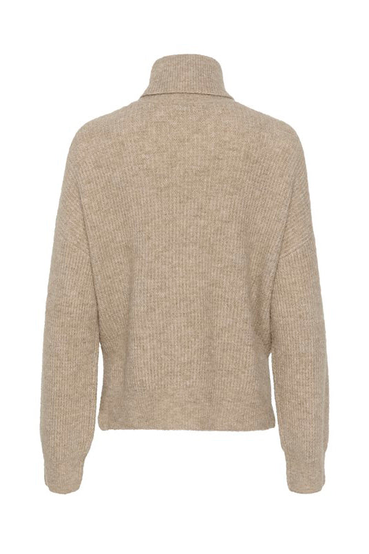 Gestuz Alpha Rollneck Pullover - Warm Sand Melange - RUM Amsterdam