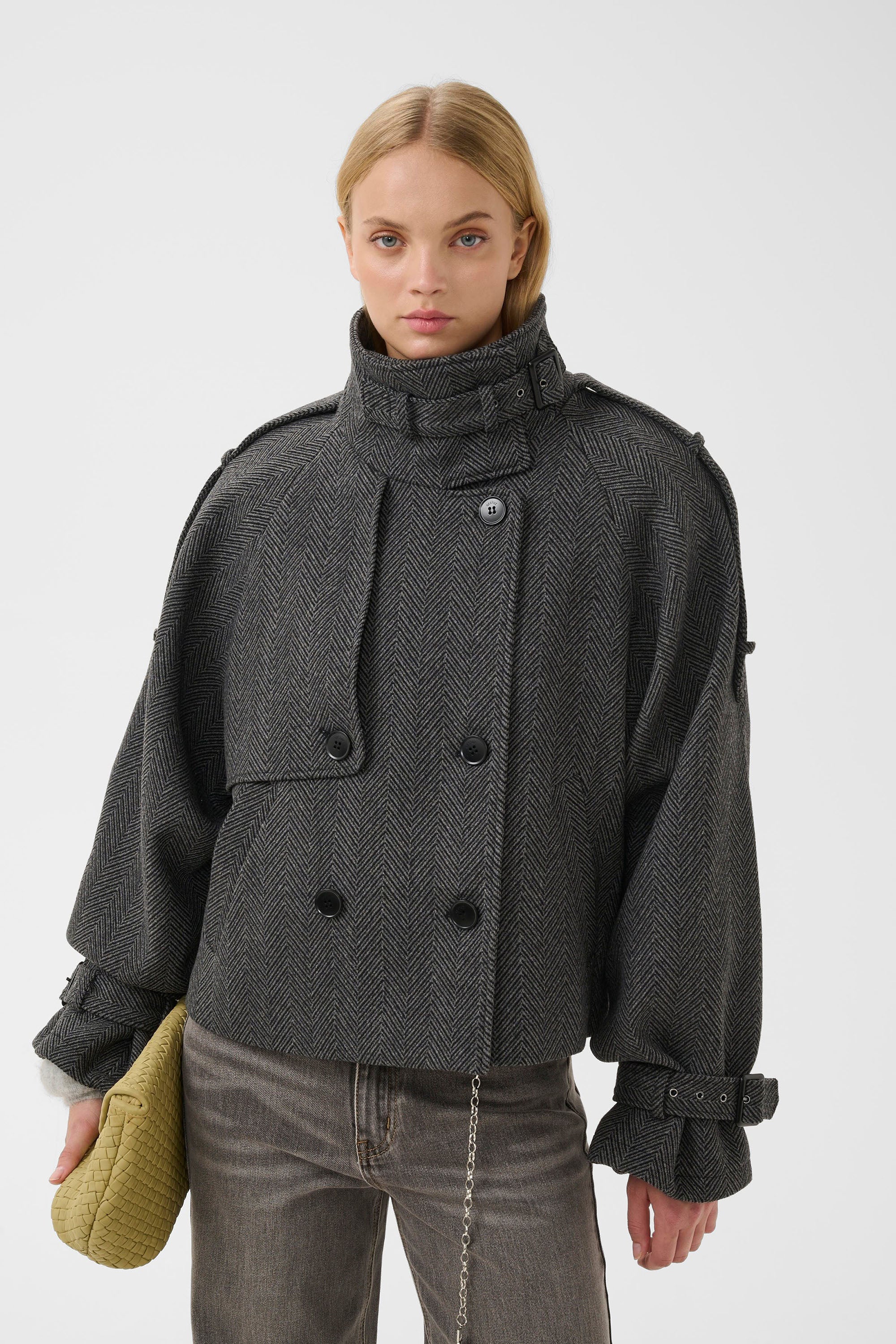 Avic Jacket - Herringbone Black