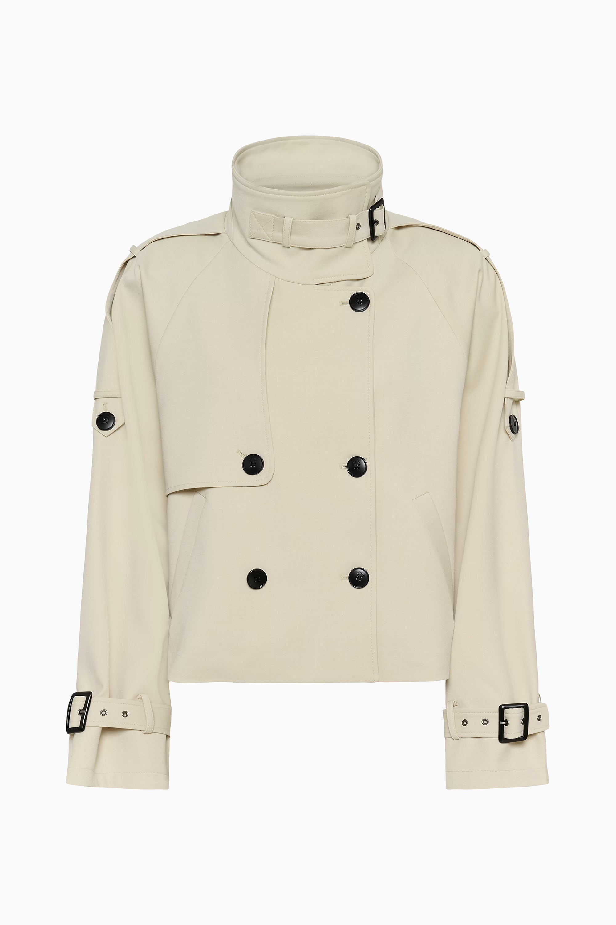 Avic Short Trench Jacket - Ancient Scroll