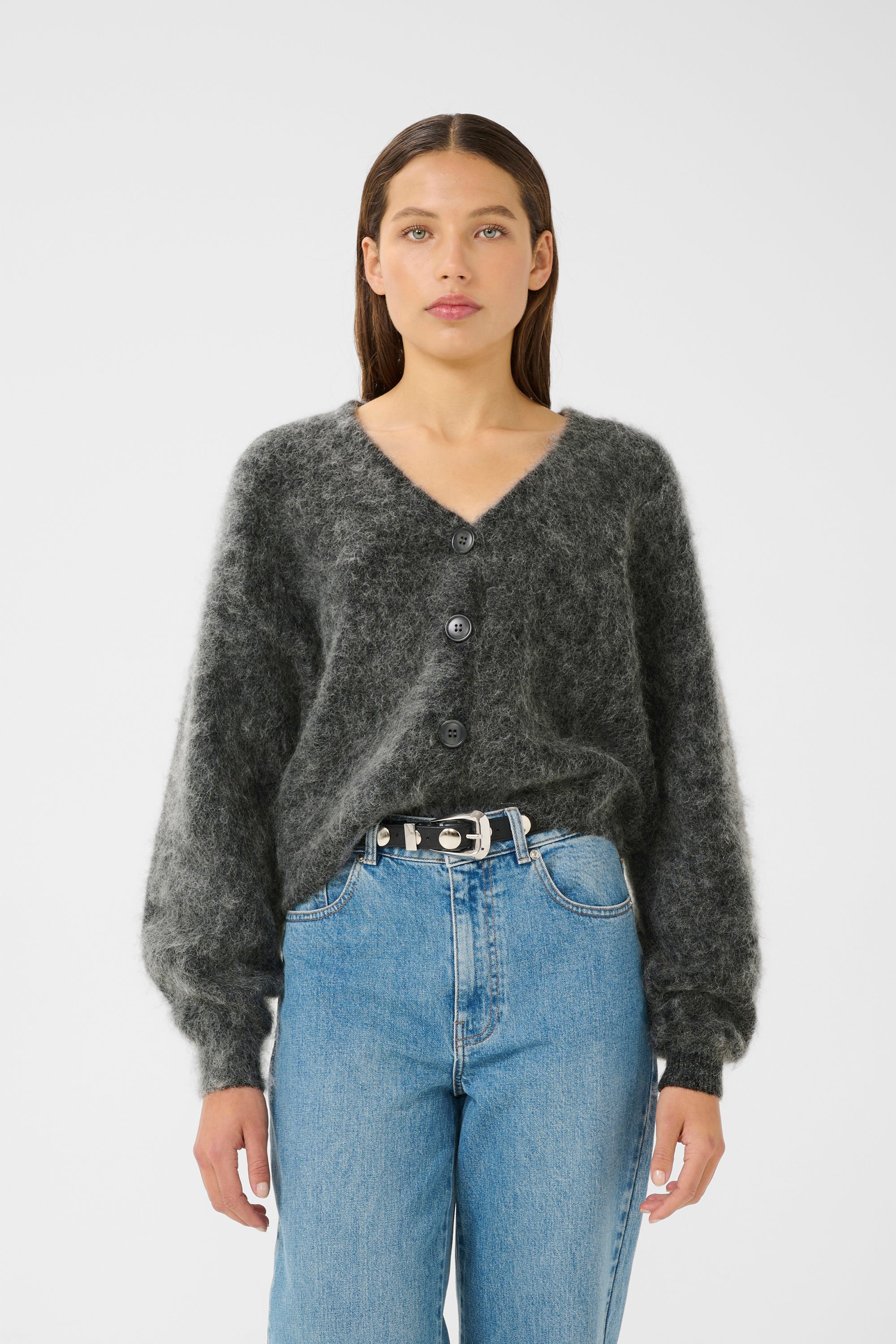 Debbie Cardigan - Charcoal Melange